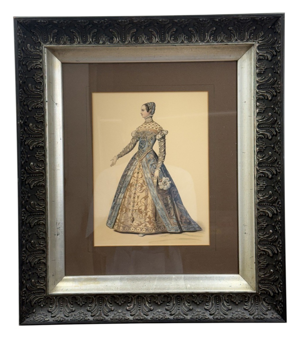 Framed Renaissance Costume Plate Print