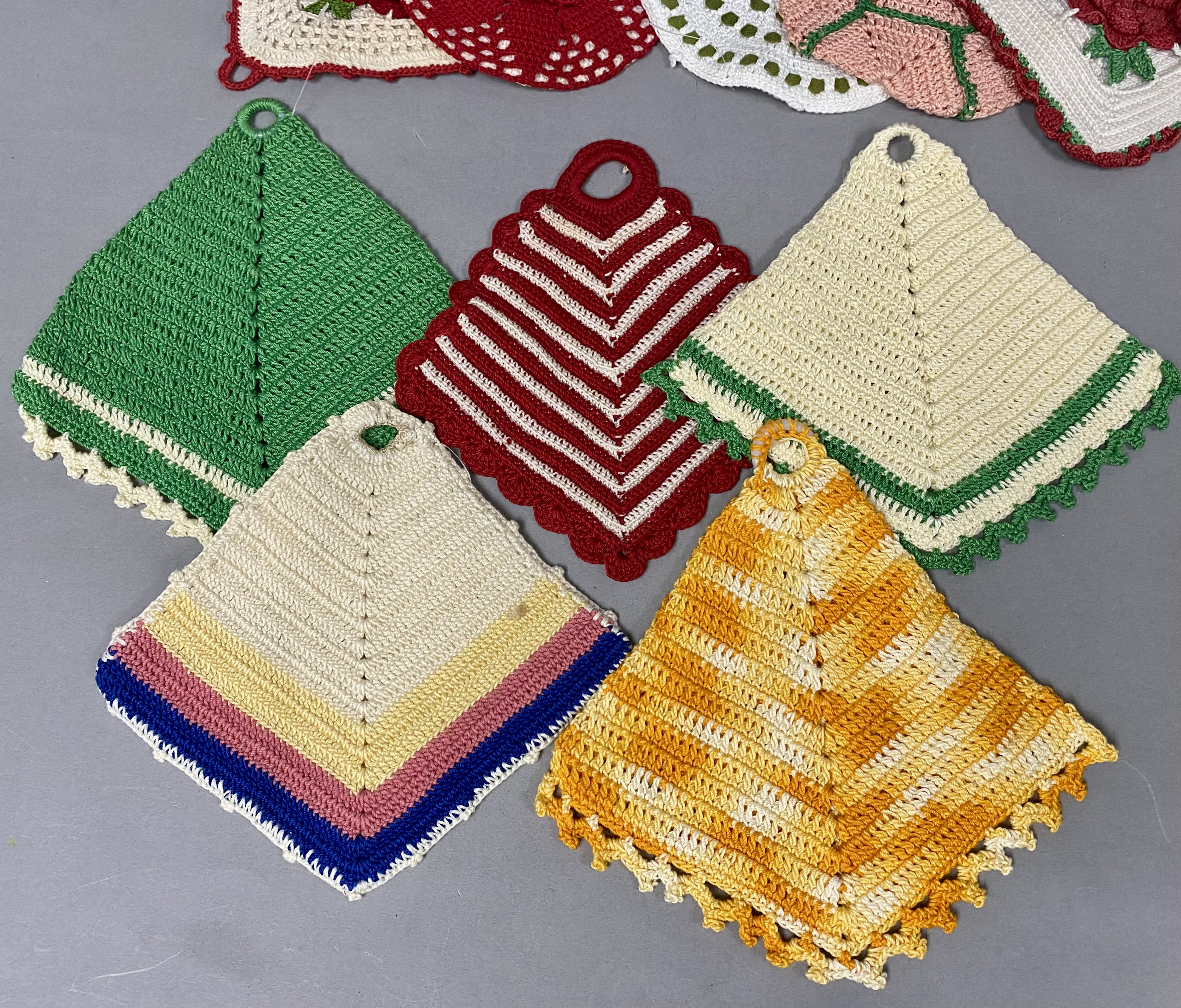 Eighteen Vintage Hand-Crocheted Pot Holders