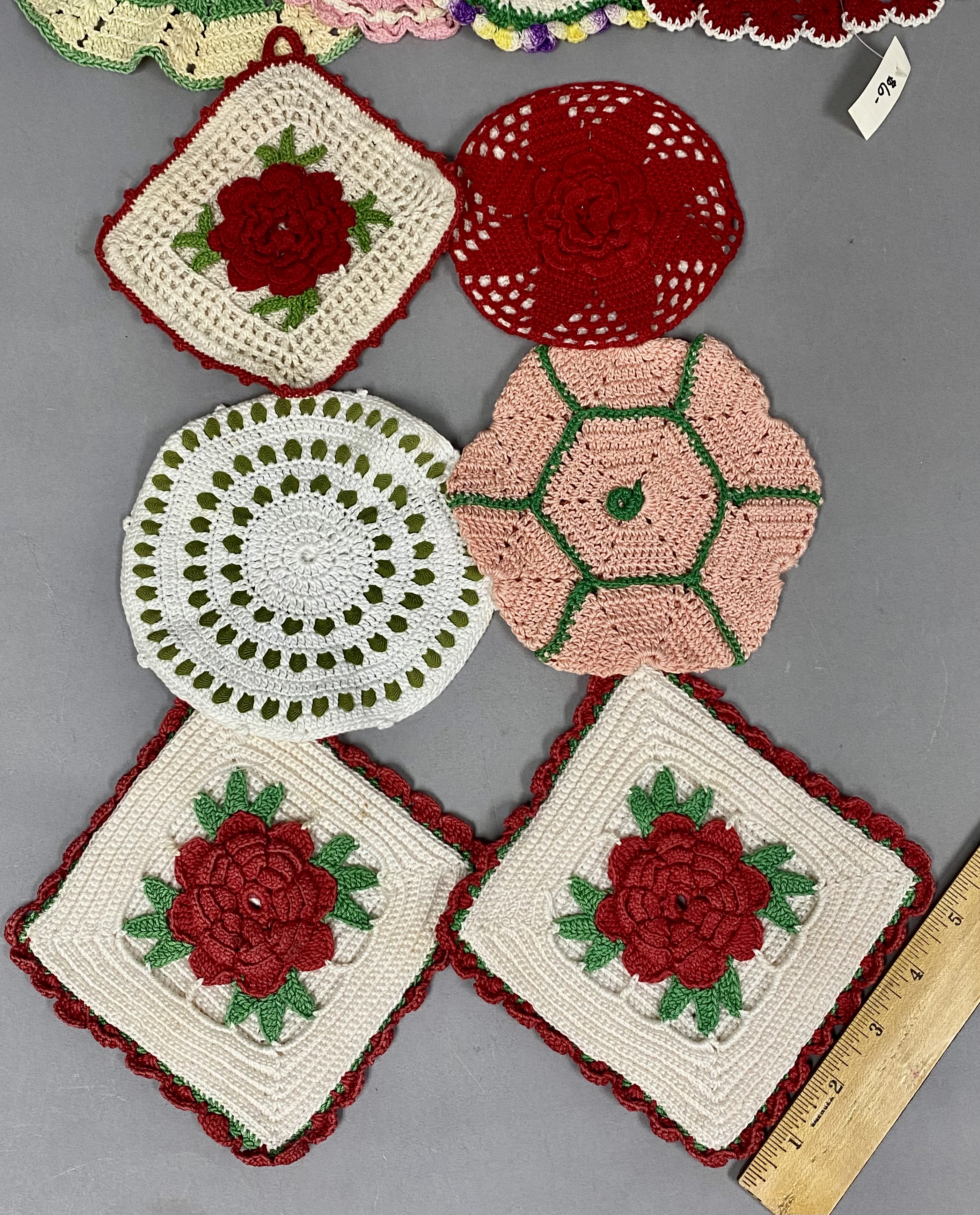 Eighteen Vintage Hand-Crocheted Pot Holders