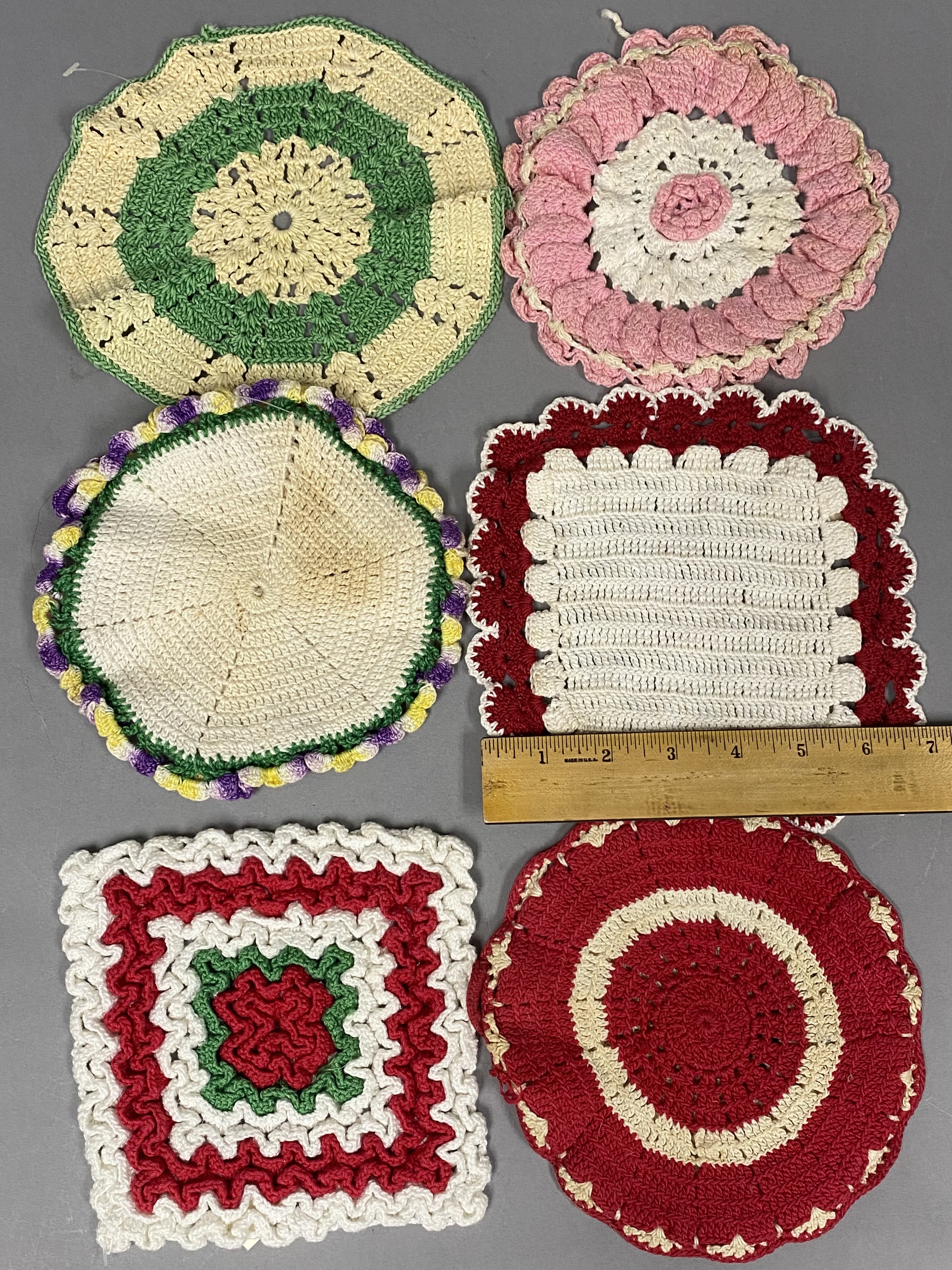 Eighteen Vintage Hand-Crocheted Pot Holders