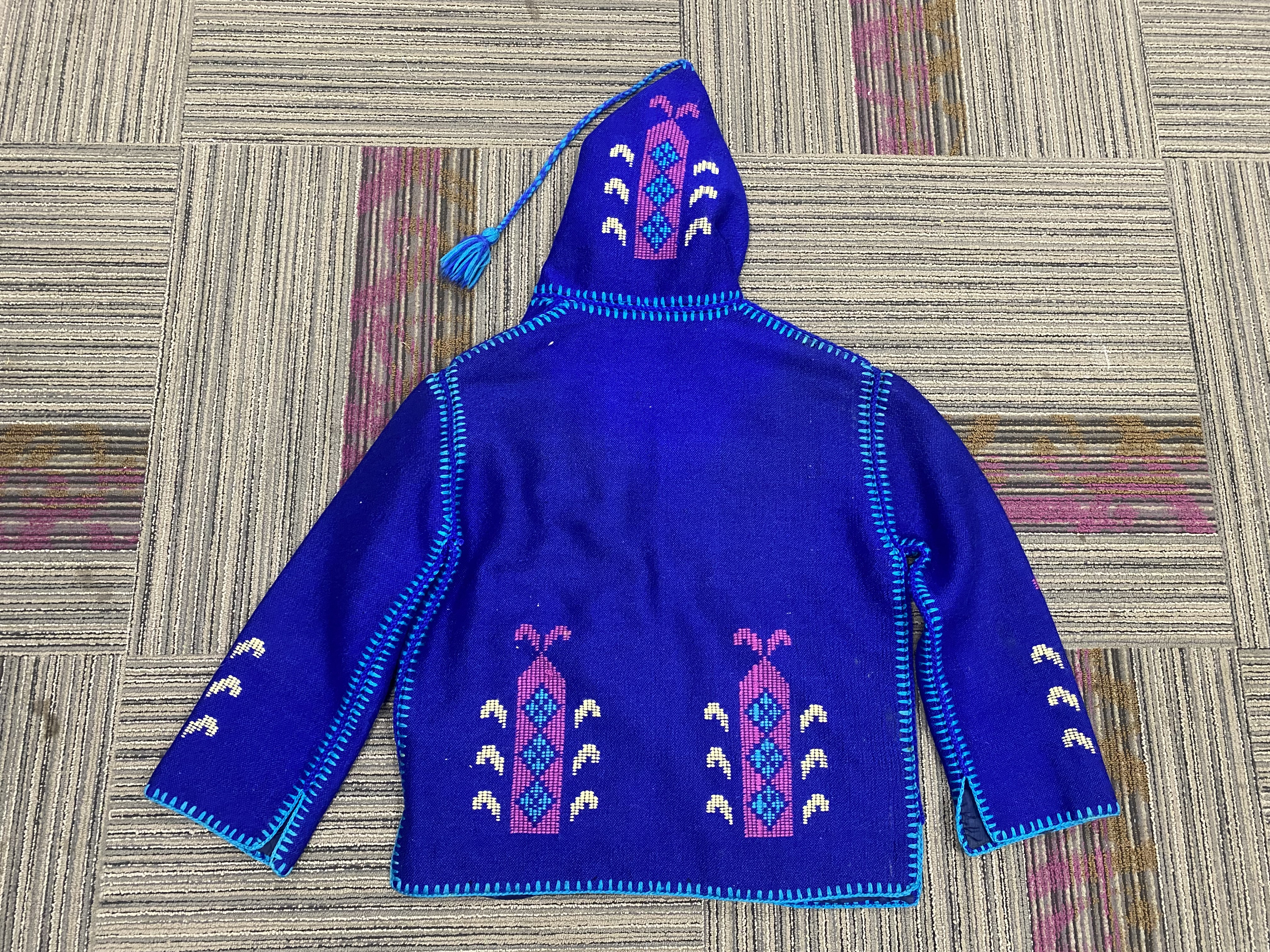 Vintage Moroccan Style Embroidered Wool Jacket