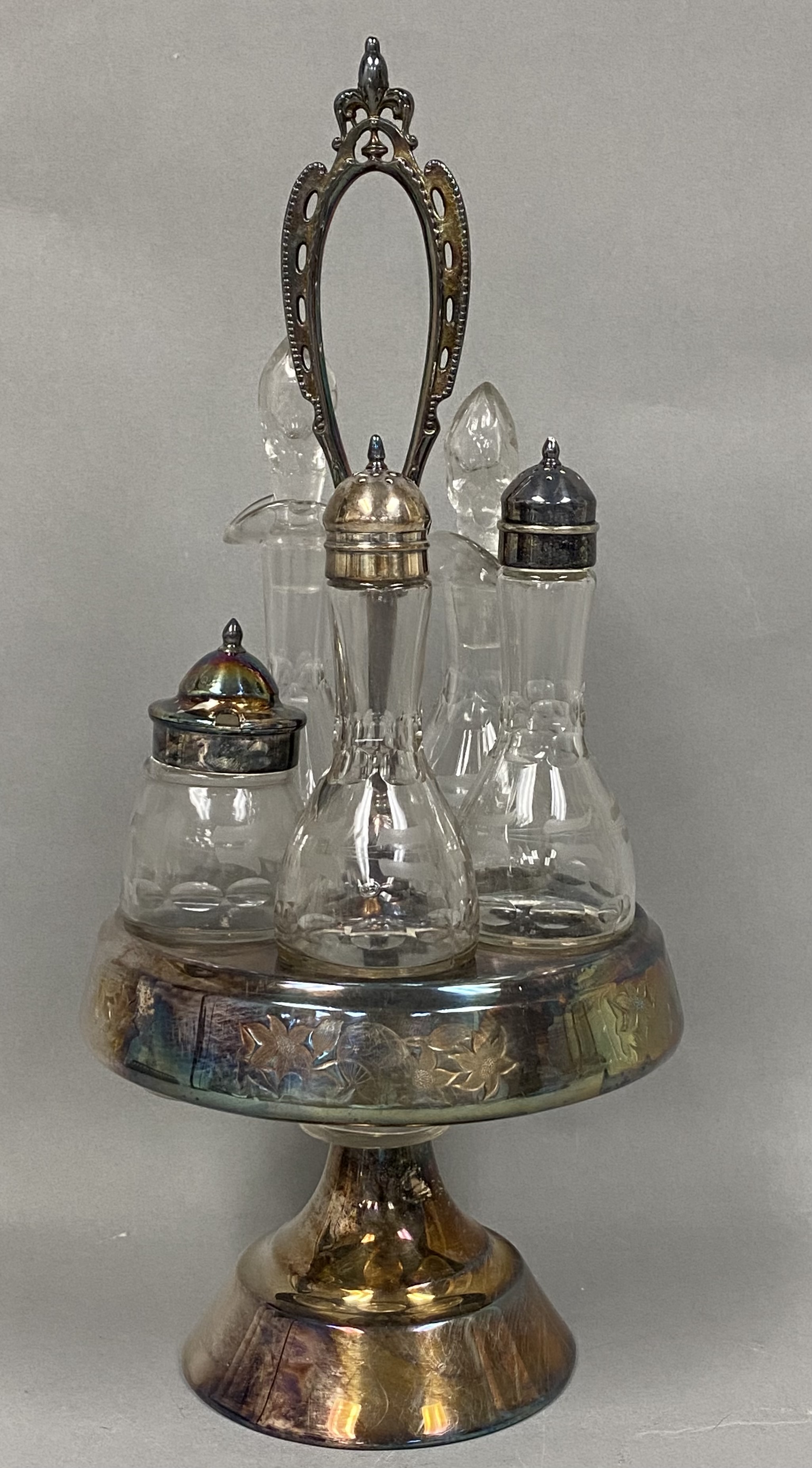 Aurora Silver Plate Cruet Set