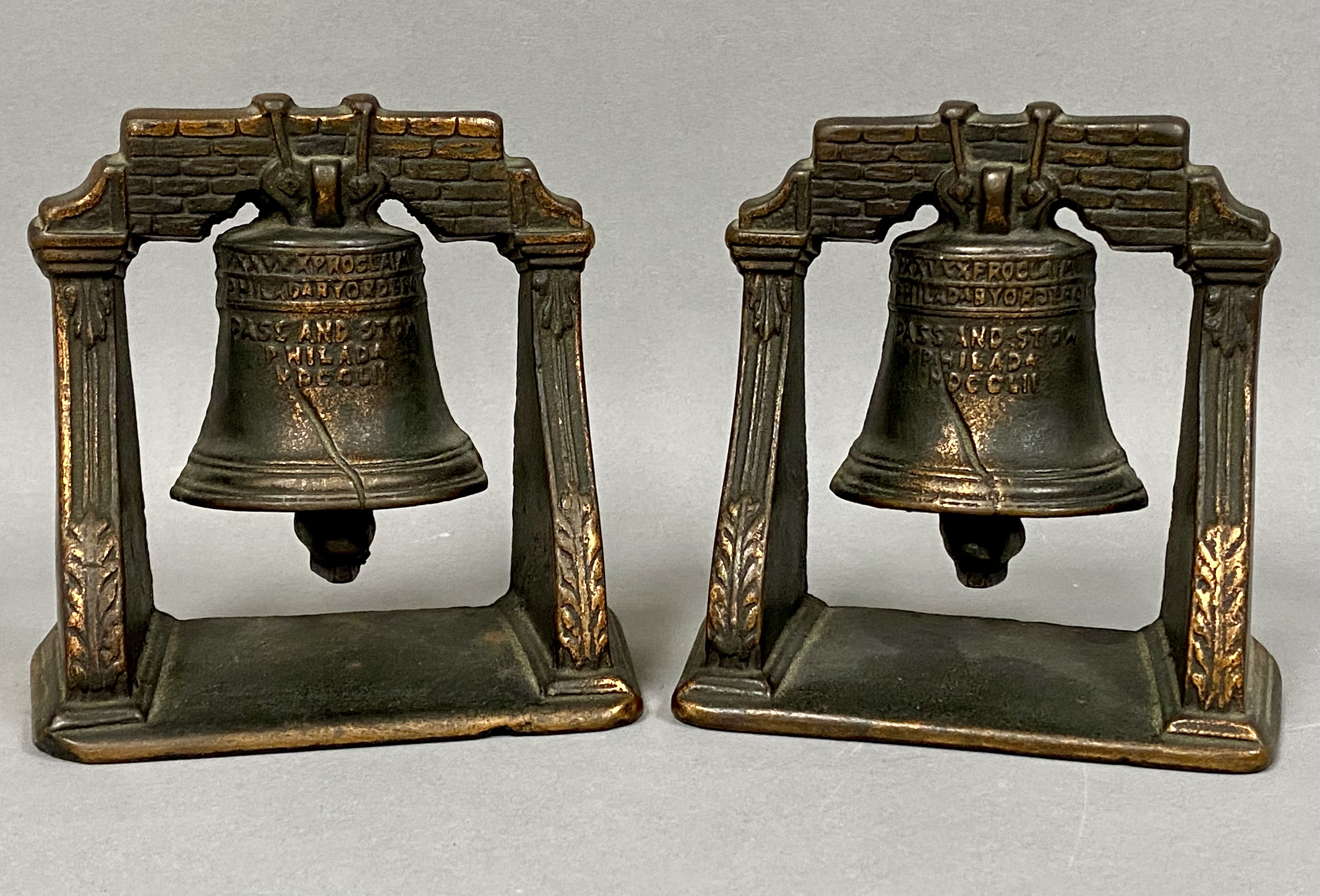 A Pair of Cast Iron Liberty Bell Bookends