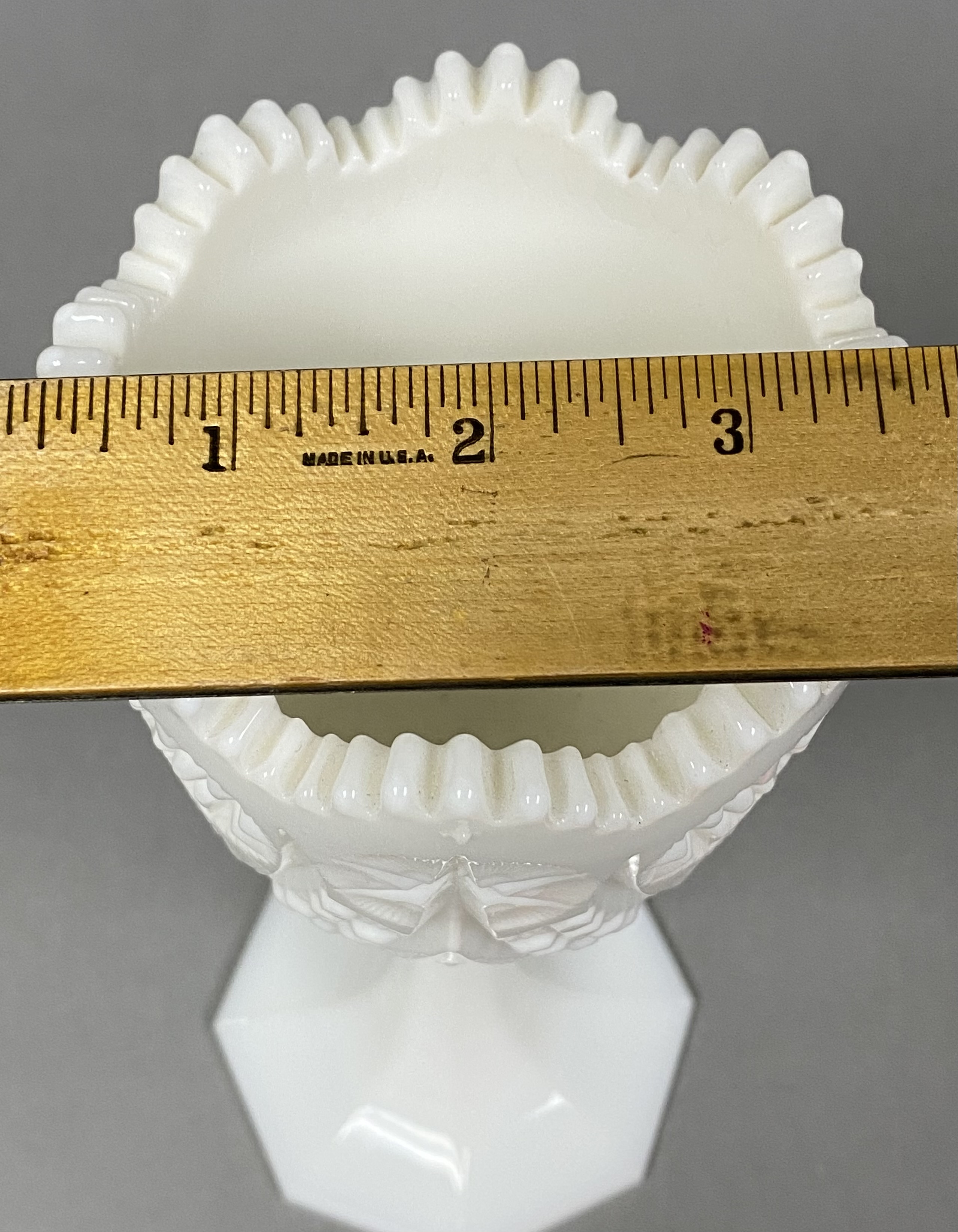 Kemple Yutec Pattern Milk Glass Chalice