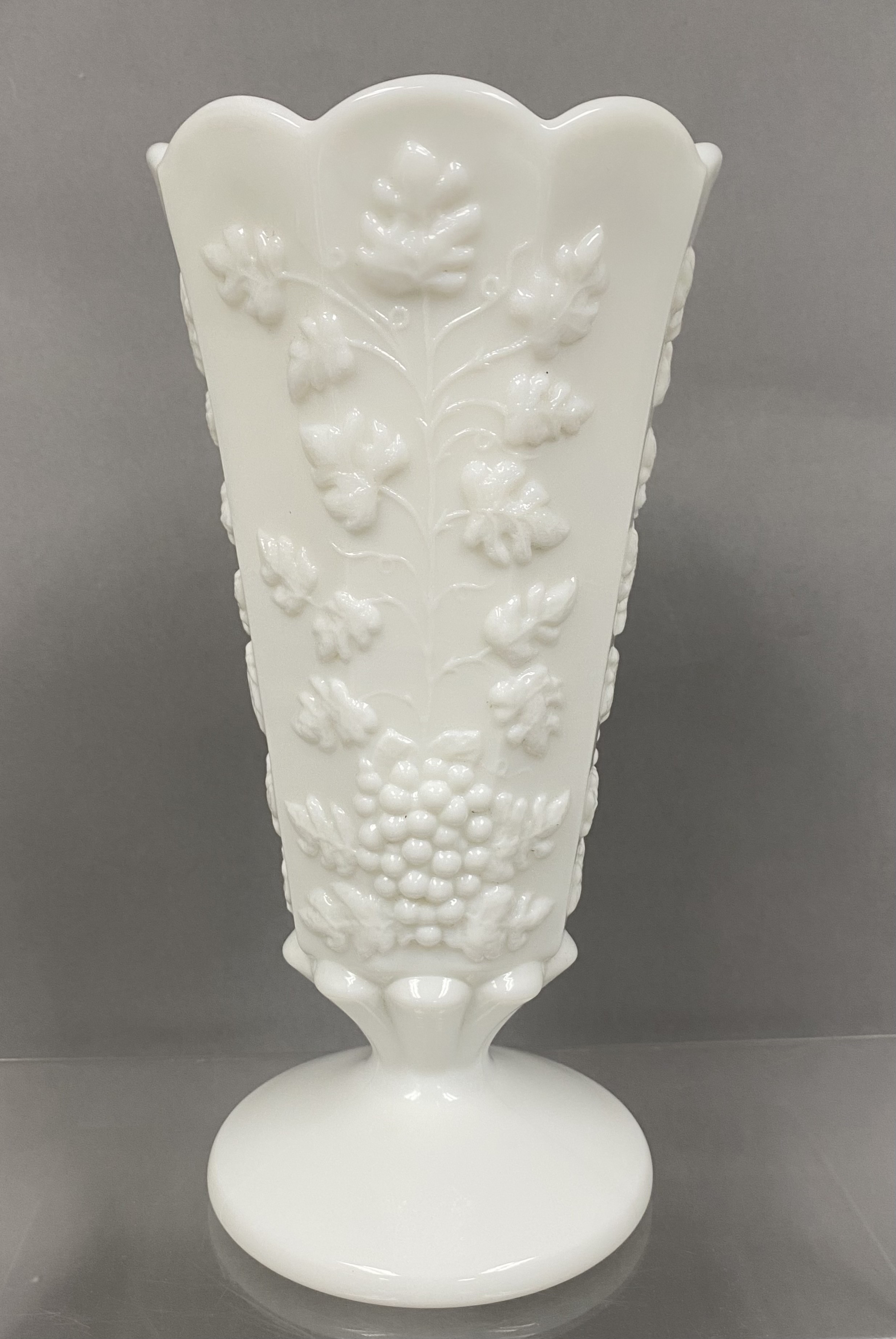 Westmoreland Paneled Grape Milk Glass Vase