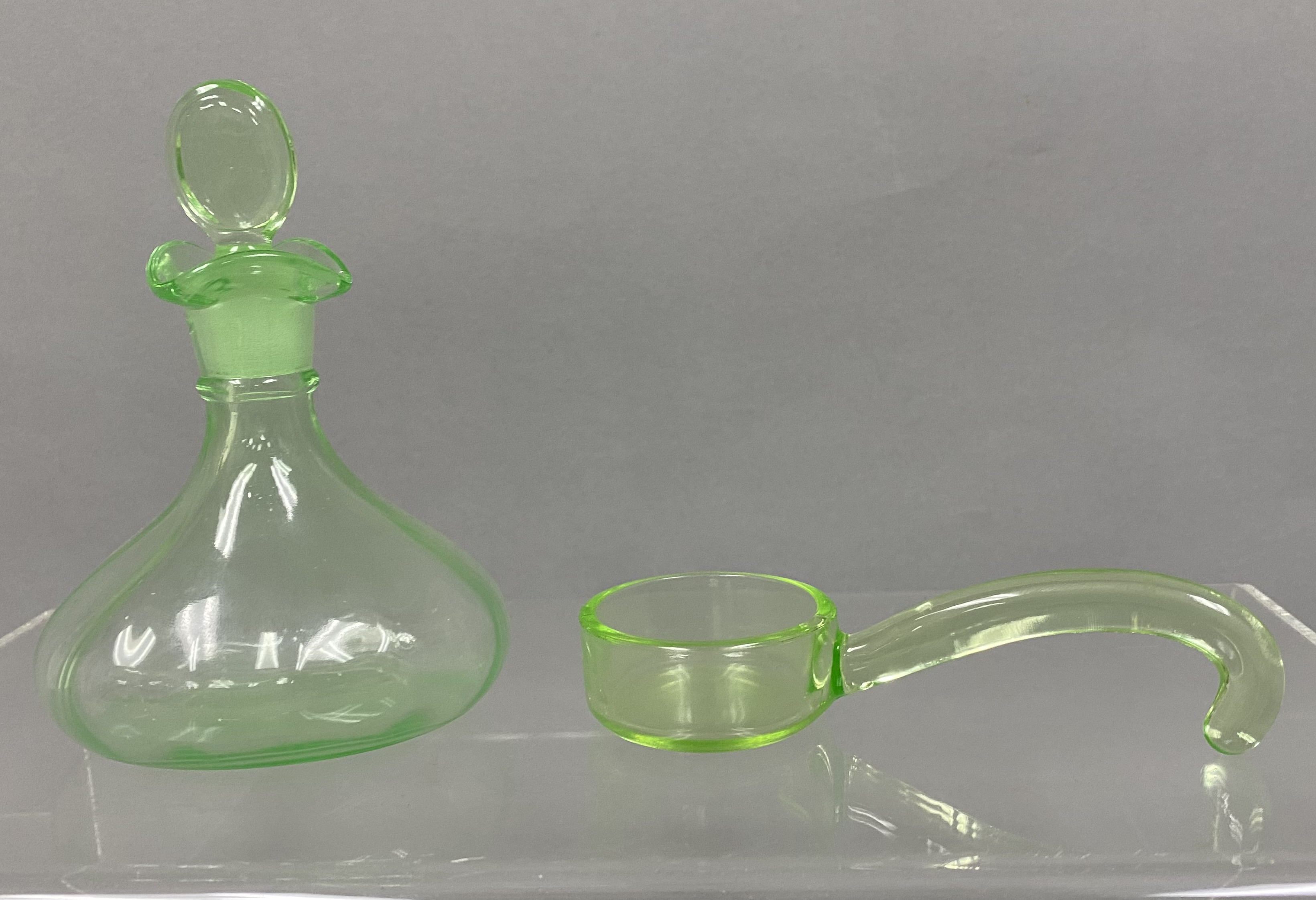 Two Uranium Glass Serving Pieces
