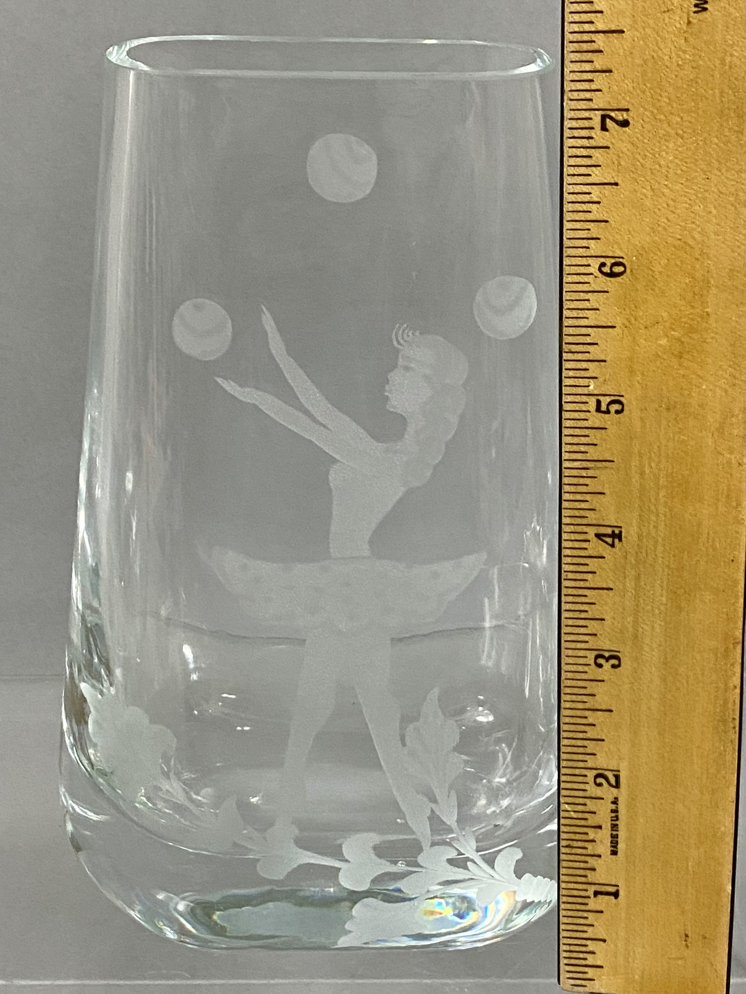 Kosta Engraved Crystal Ballerina Vase