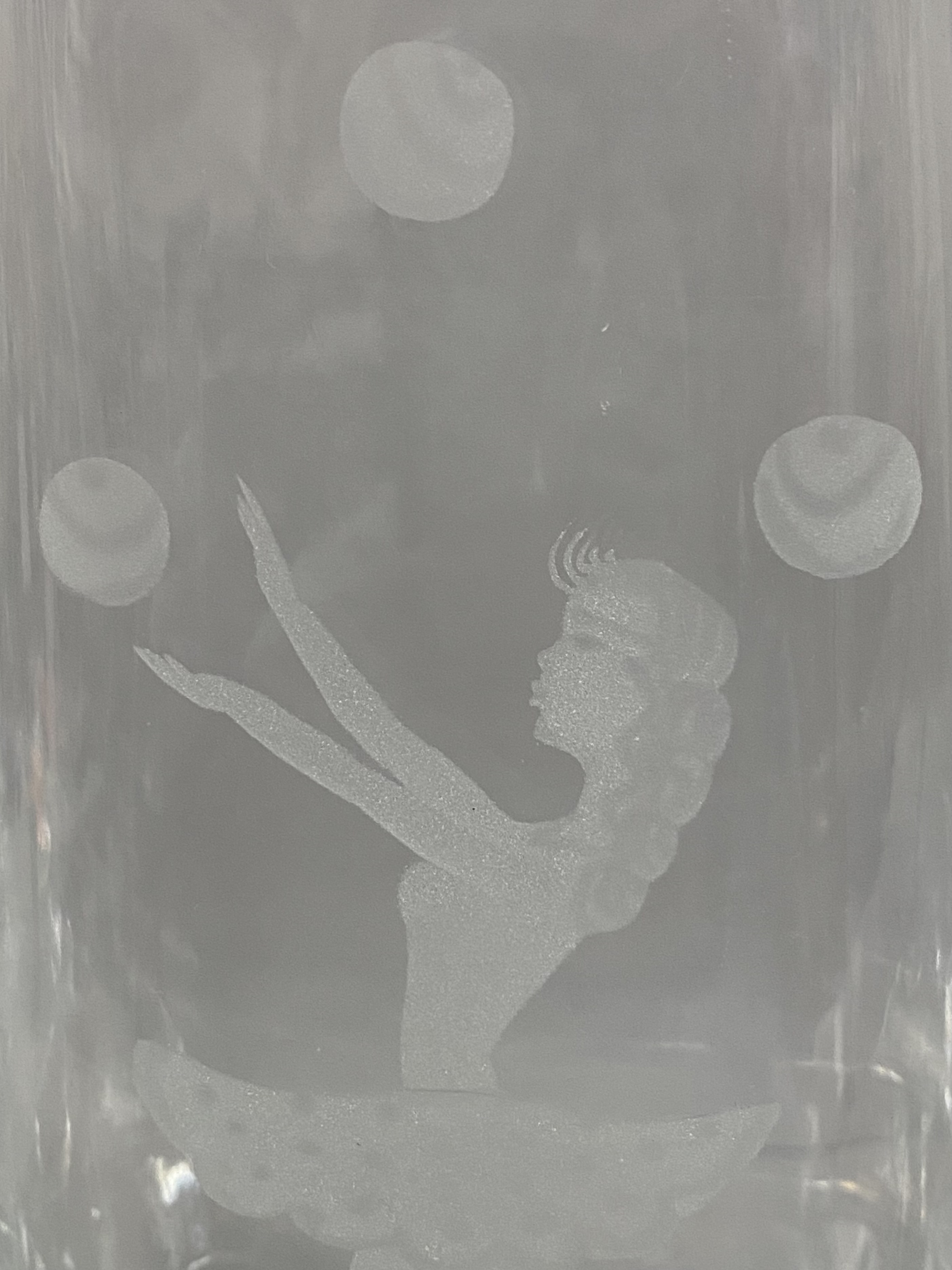 Kosta Engraved Crystal Ballerina Vase