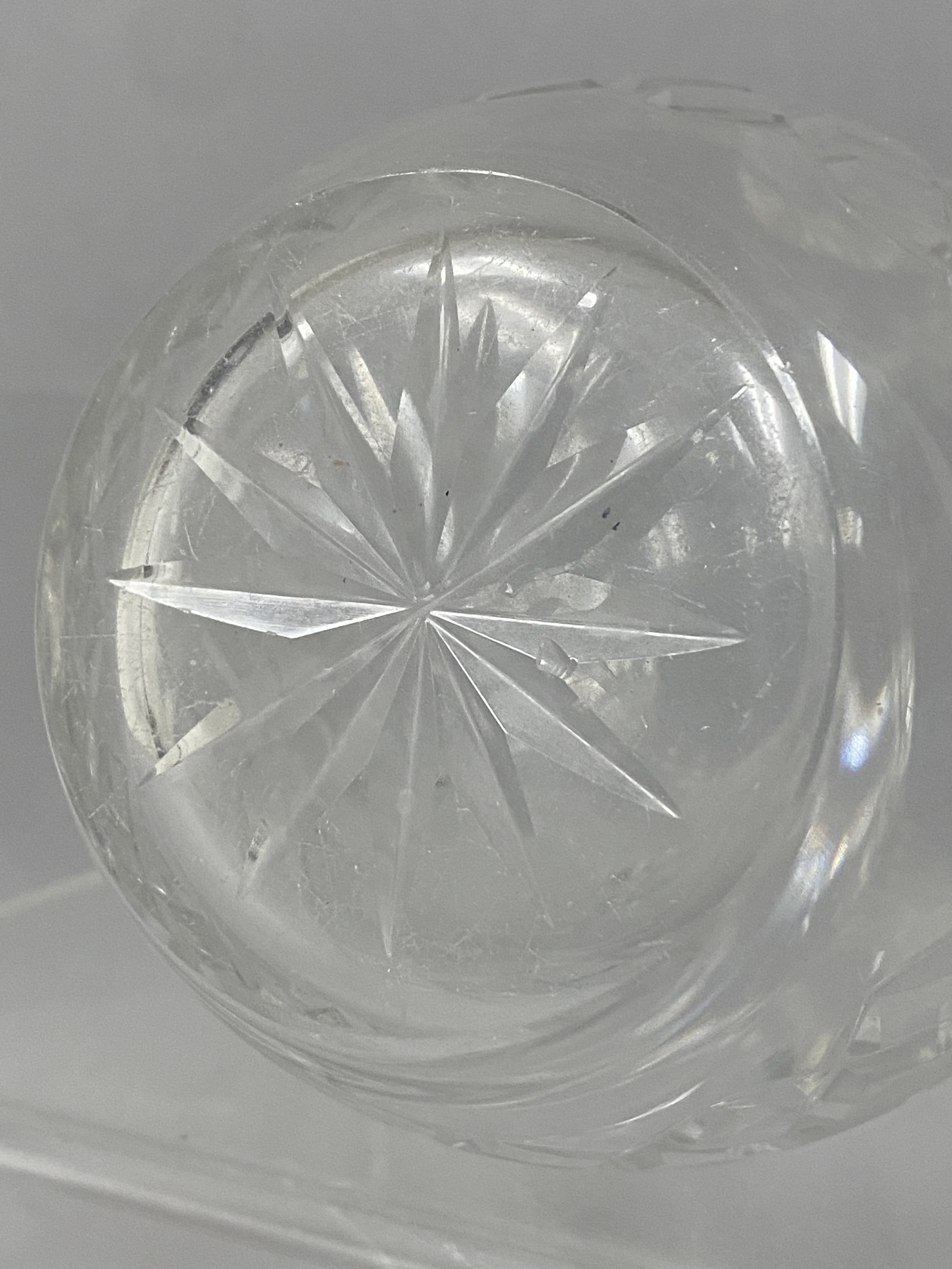 Cut Crystal Floral Intaglio Pitcher