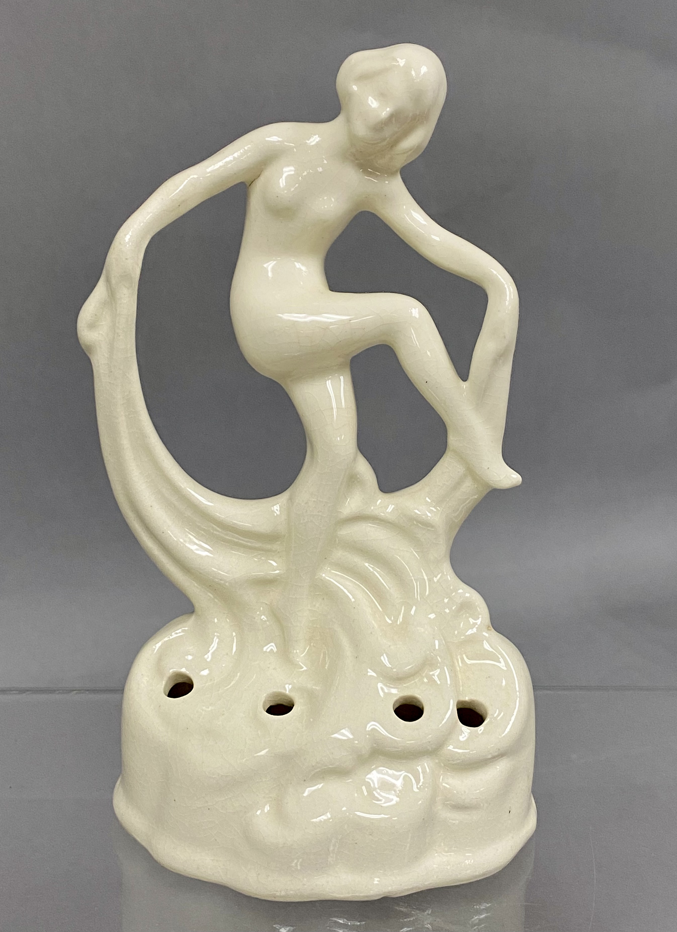 Art Deco Scarf Dancer Flower Frog