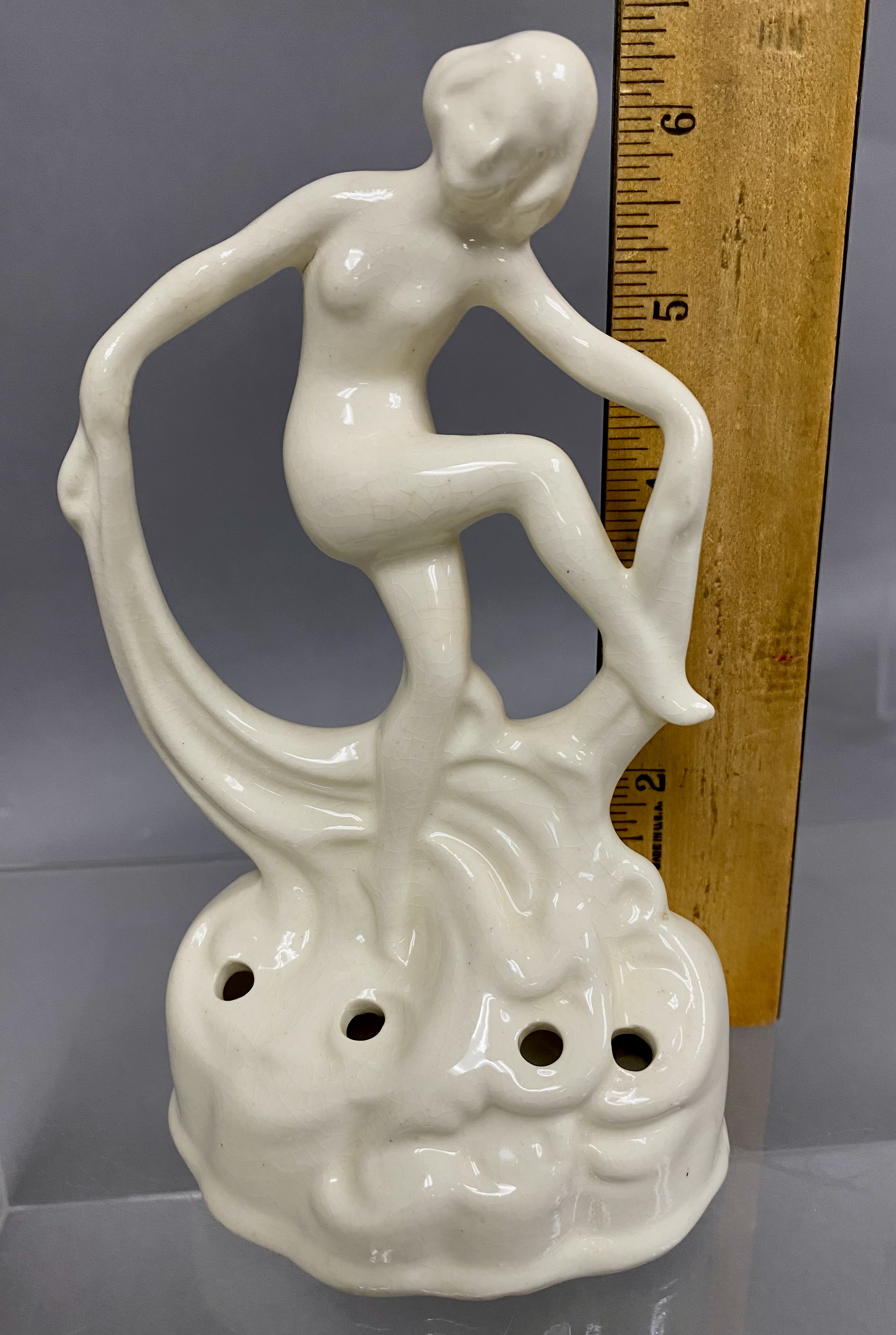 Art Deco Scarf Dancer Flower Frog