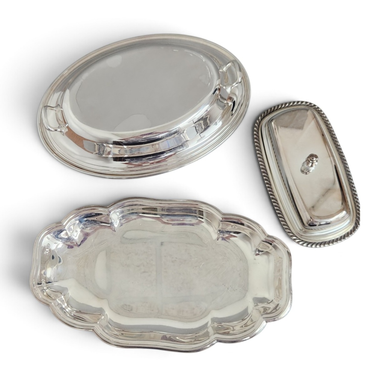 Trio of Silver-Plated Tableware