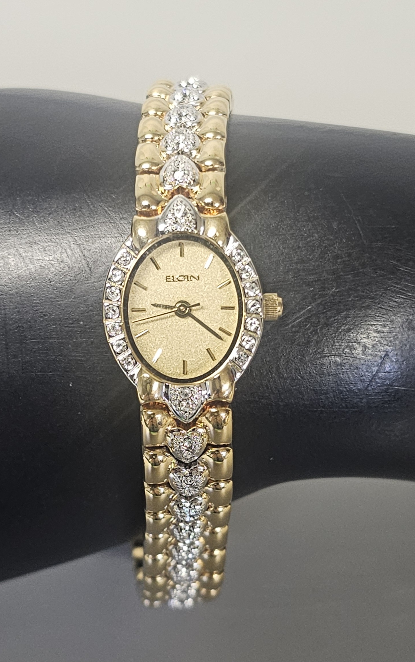 Two-Tone Elgin Heart-Link Watch