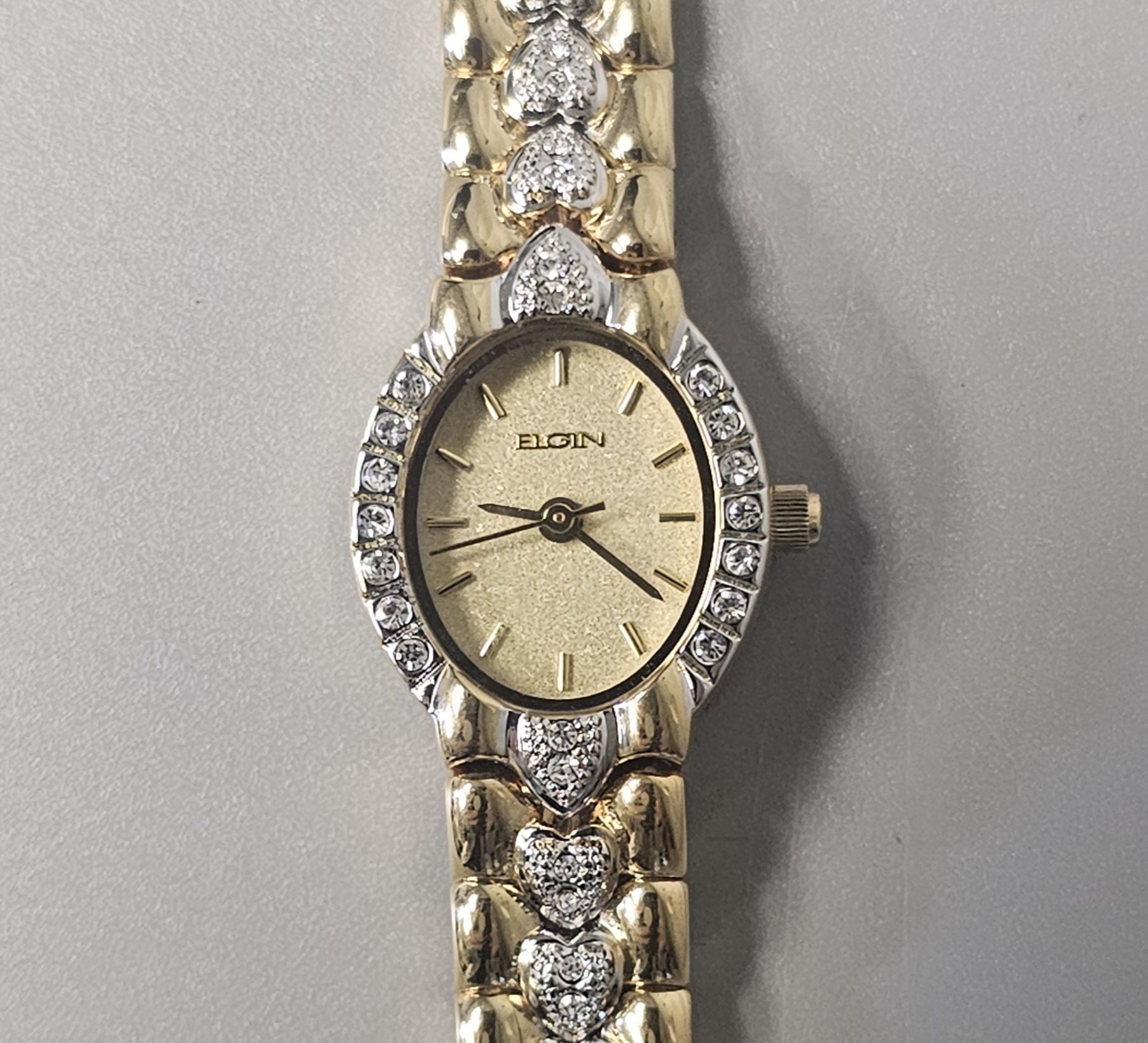 Two-Tone Elgin Heart-Link Watch