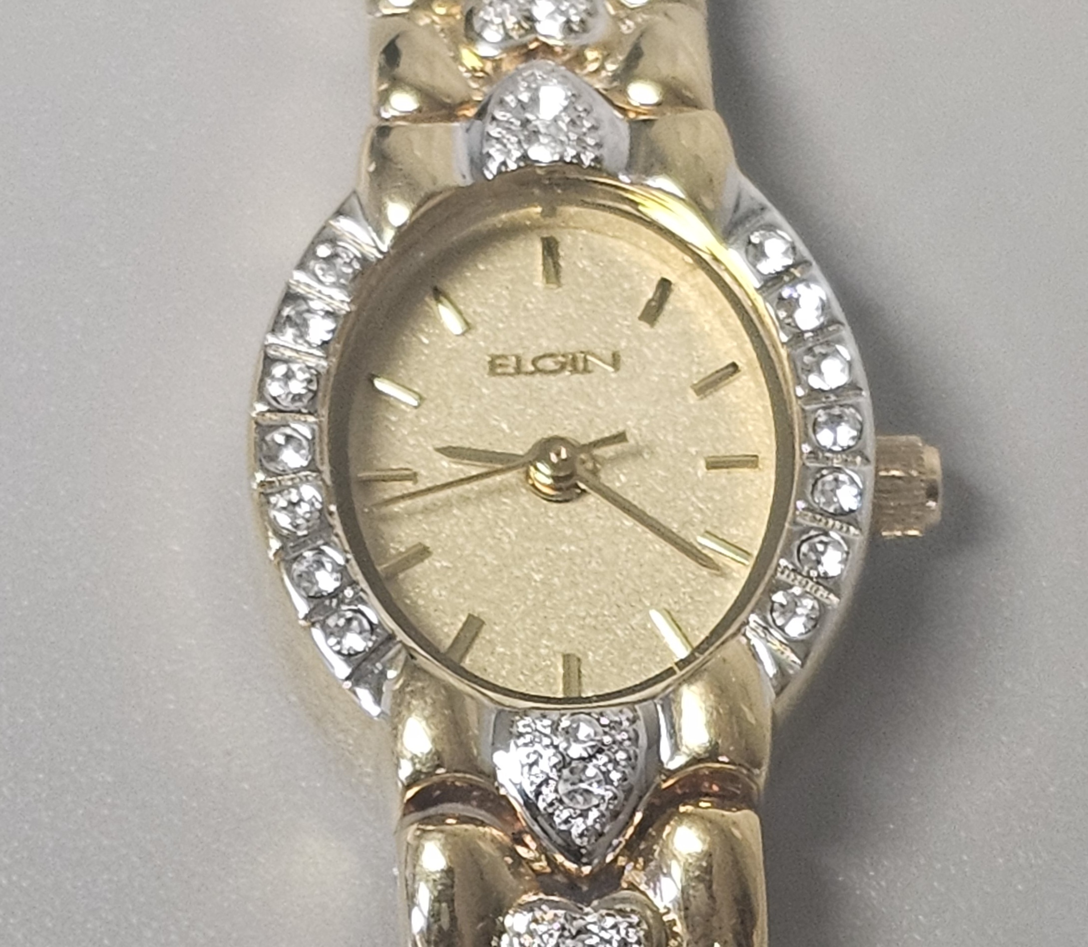 Two-Tone Elgin Heart-Link Watch