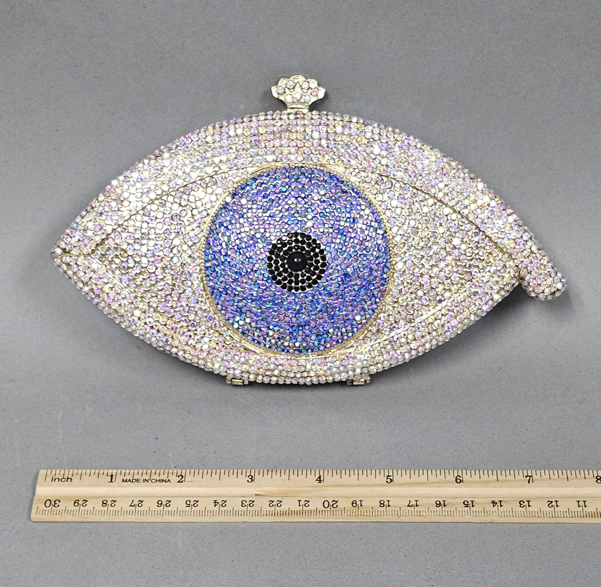 Rhinestone Evil Eye Novelty Clutch