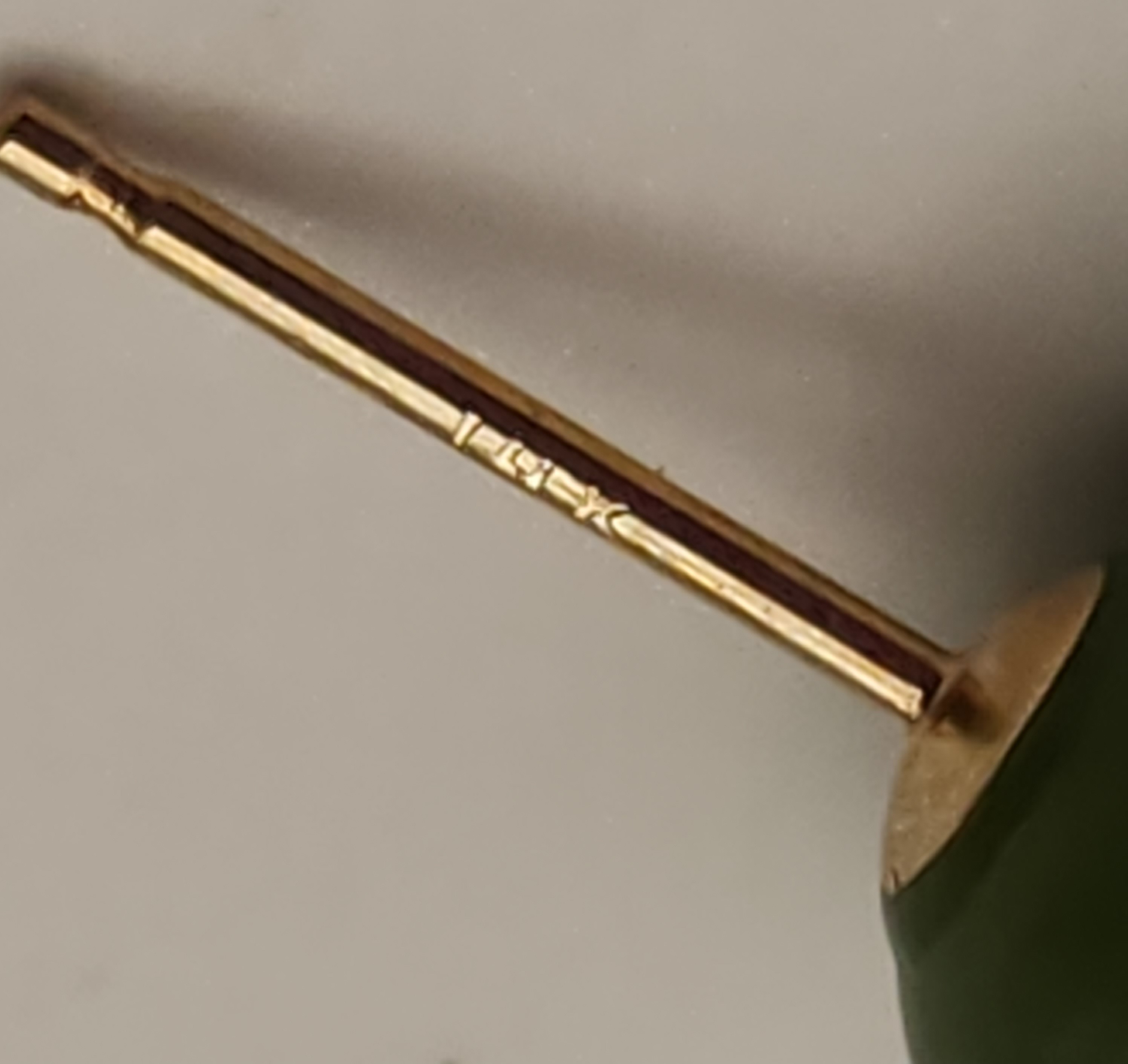 14K Gold Jade Studs Earrings