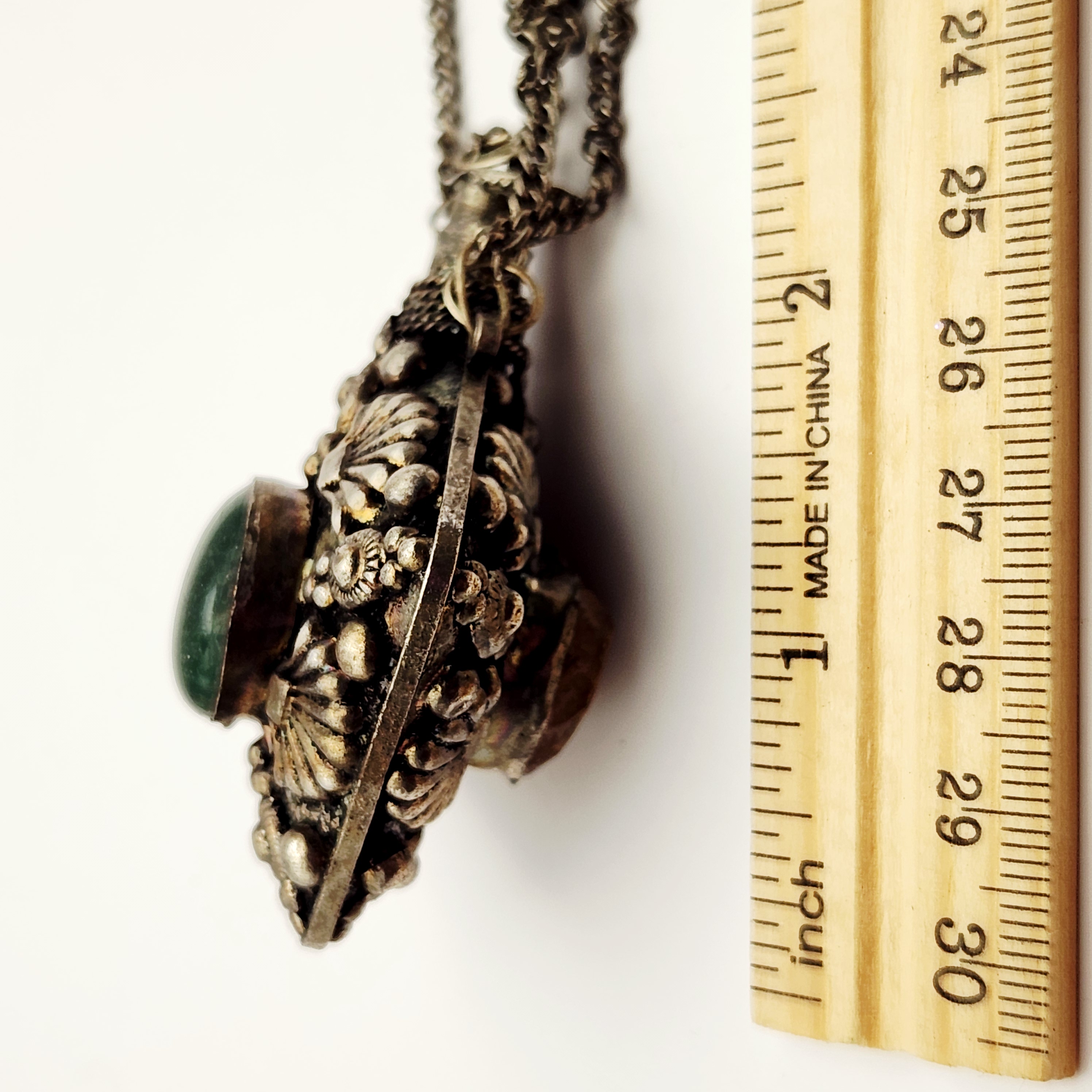 Vintage Silver-Tone Perfume Bottle Necklace