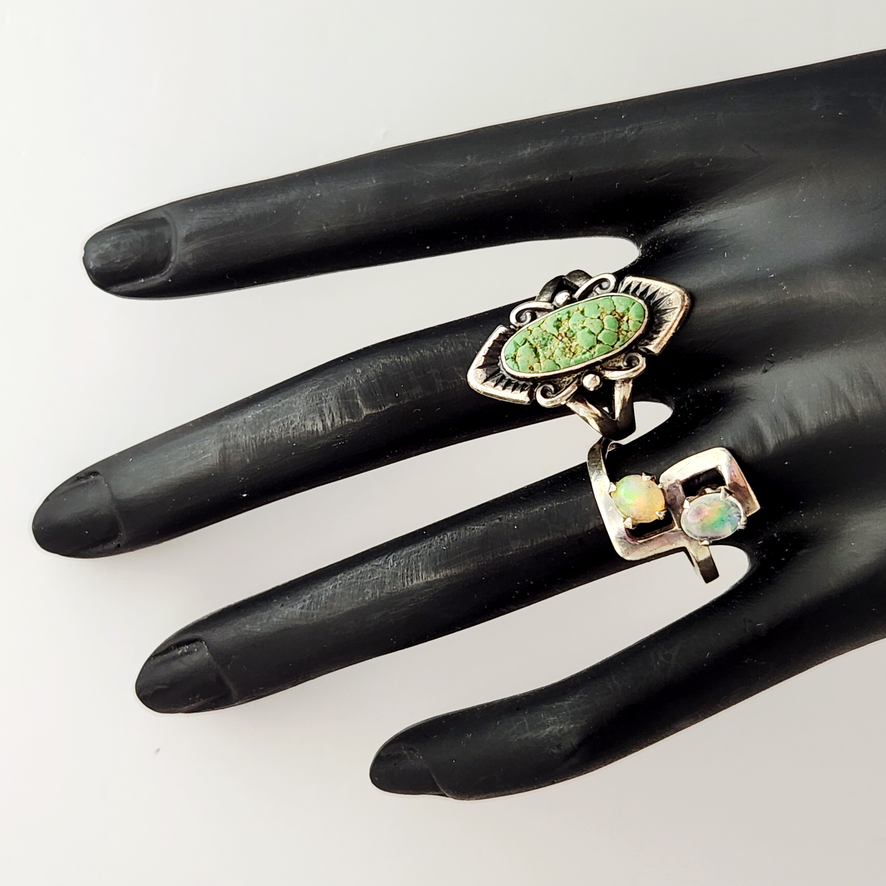 Vintage Sterling Gemset Rings 8.6 Grams