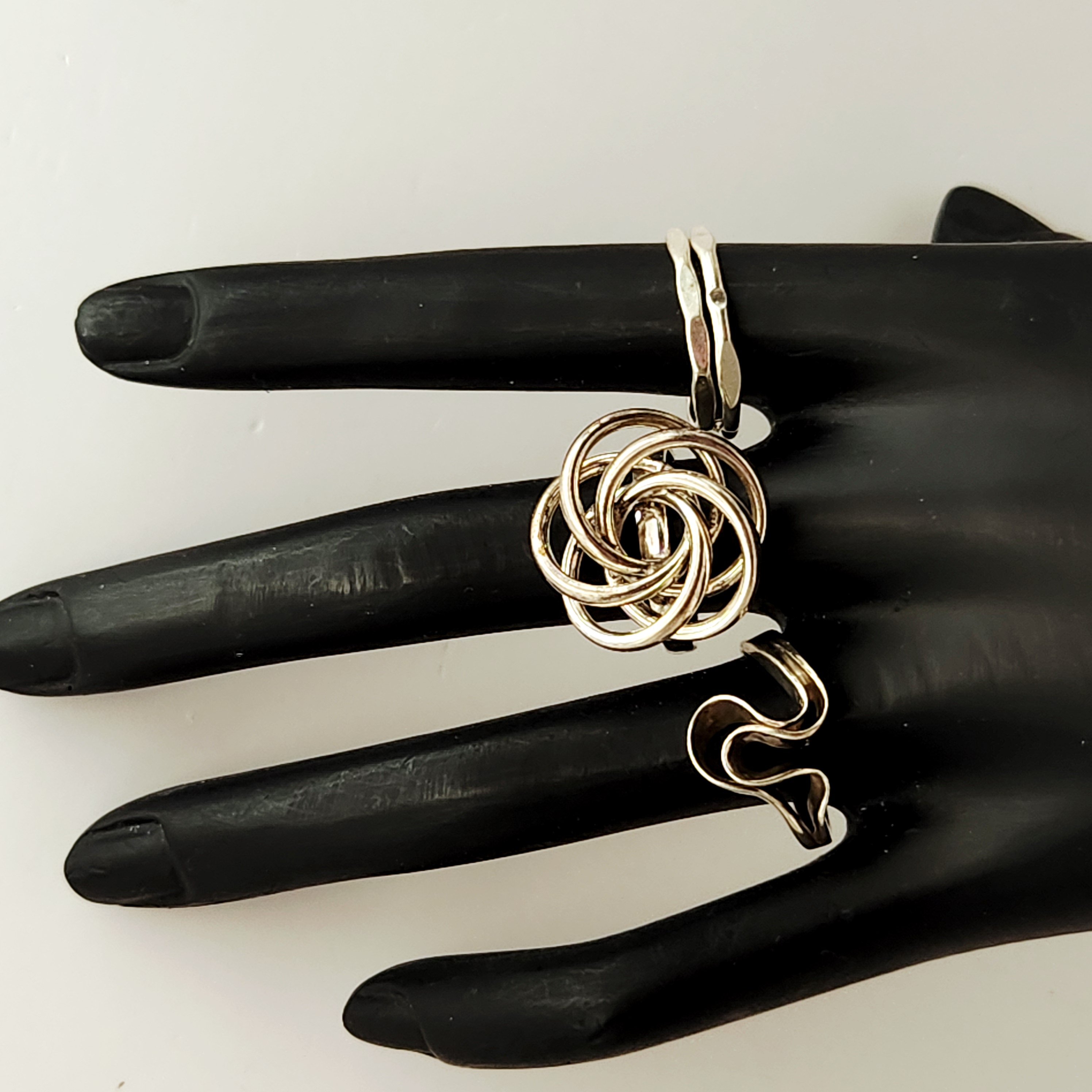 Sterling Modernist Rings 10.8 Grams