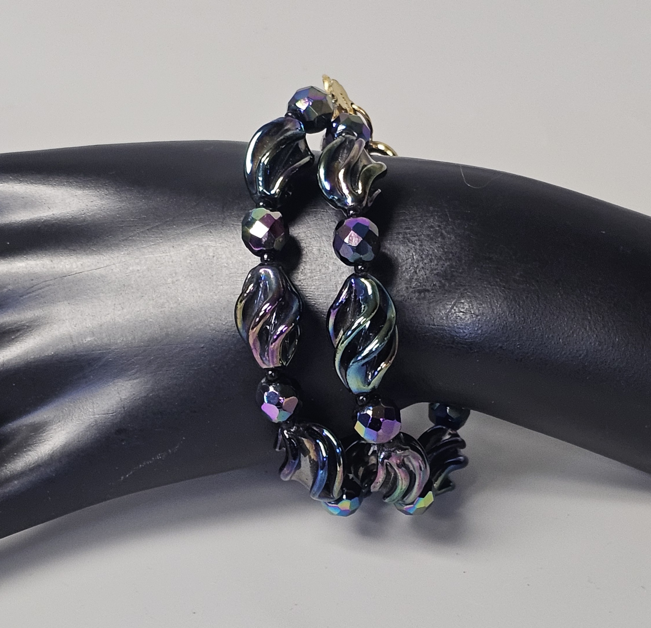Castlecliff Iridescent Glass Two-Strand Bracelet