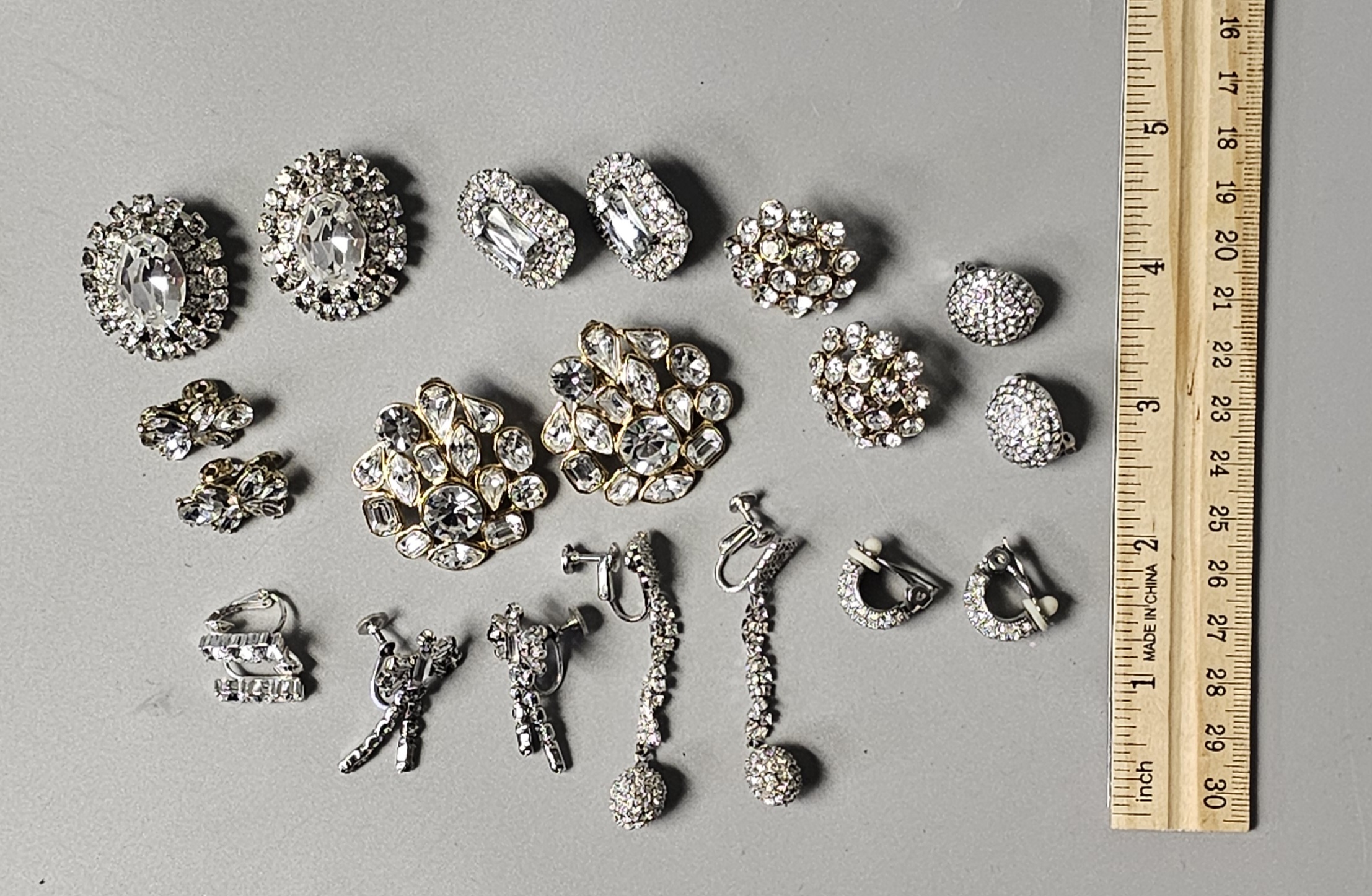 Collection of Vintage Rhinestone Earrings