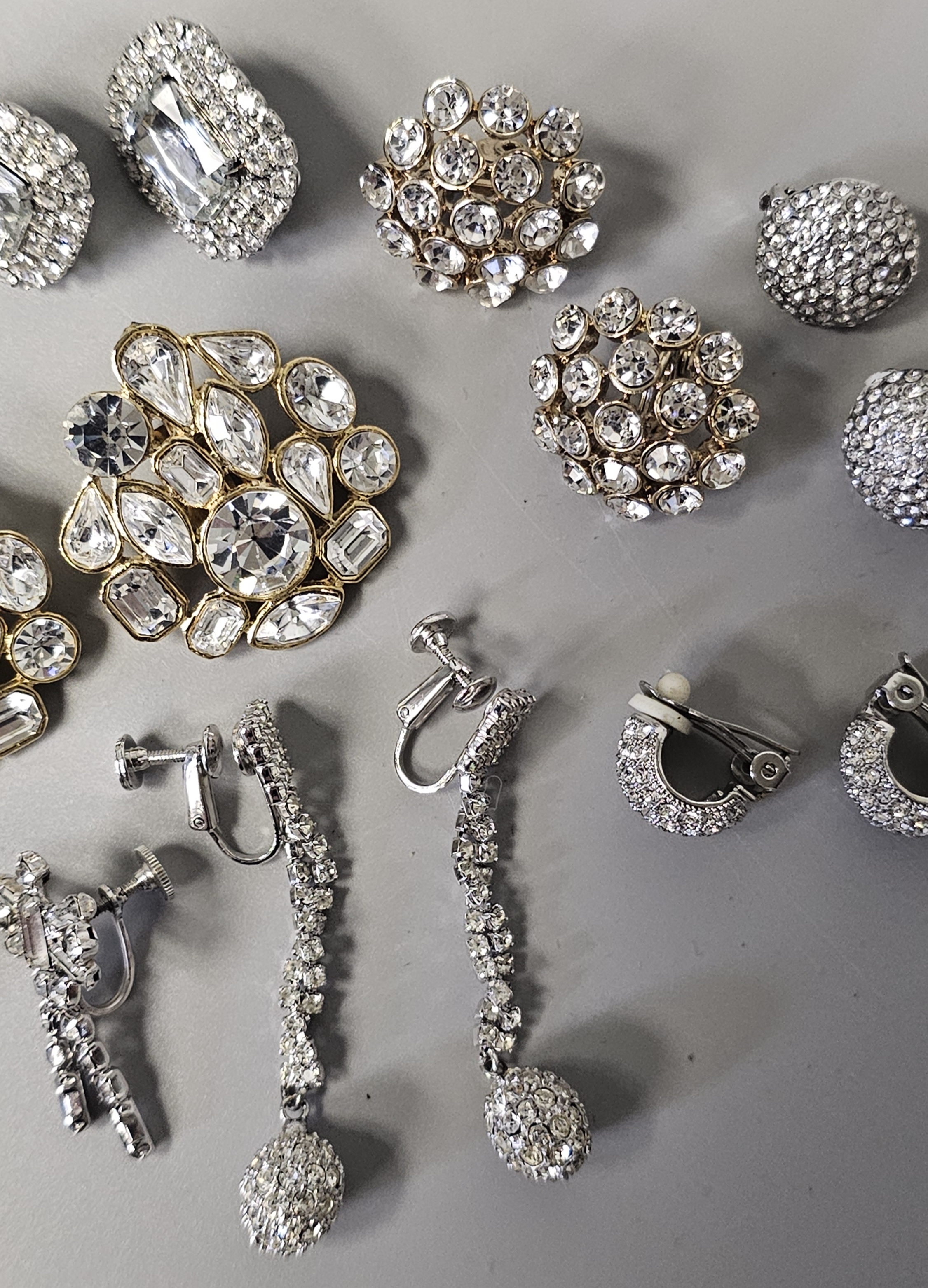 Collection of Vintage Rhinestone Earrings