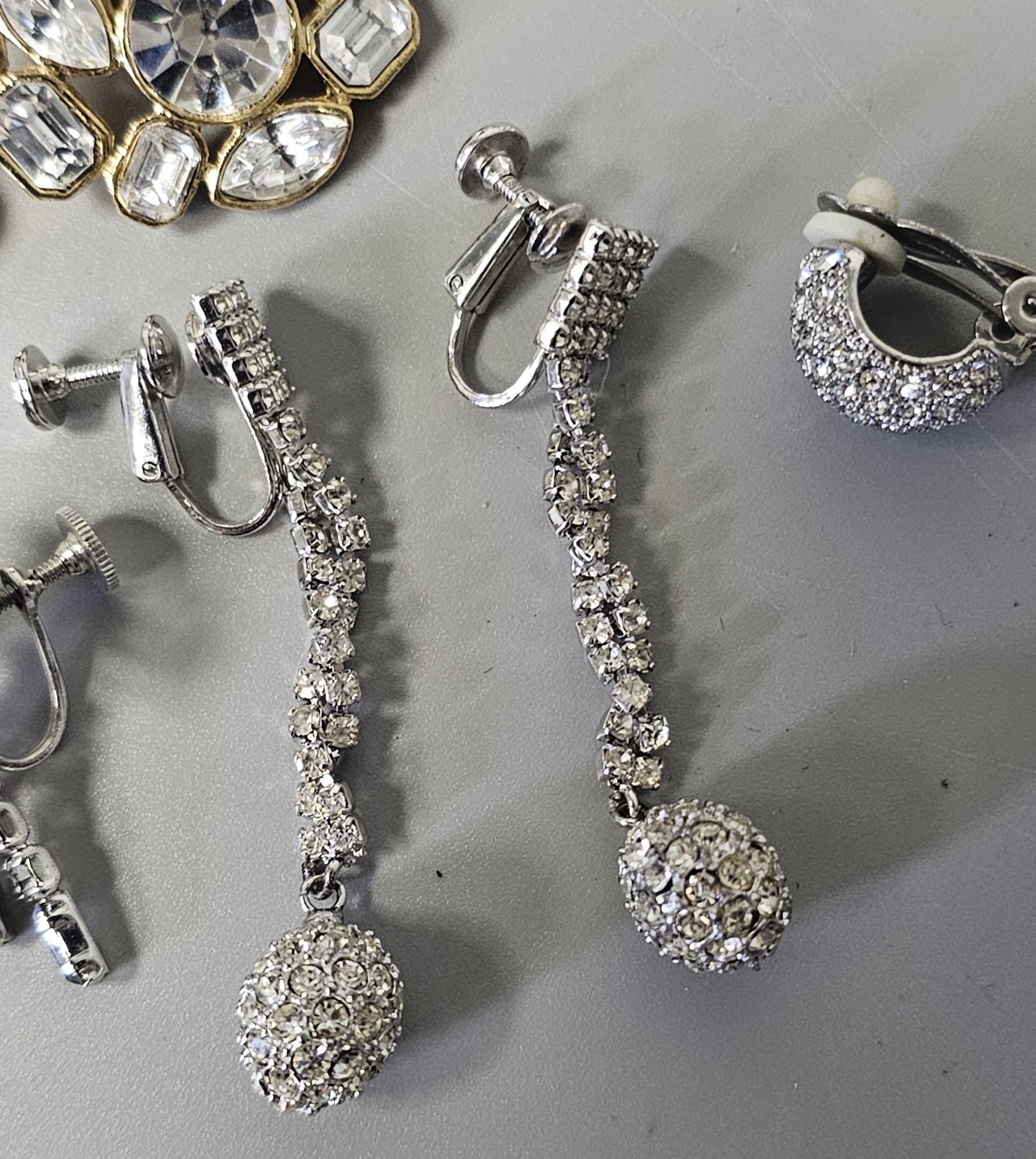Collection of Vintage Rhinestone Earrings