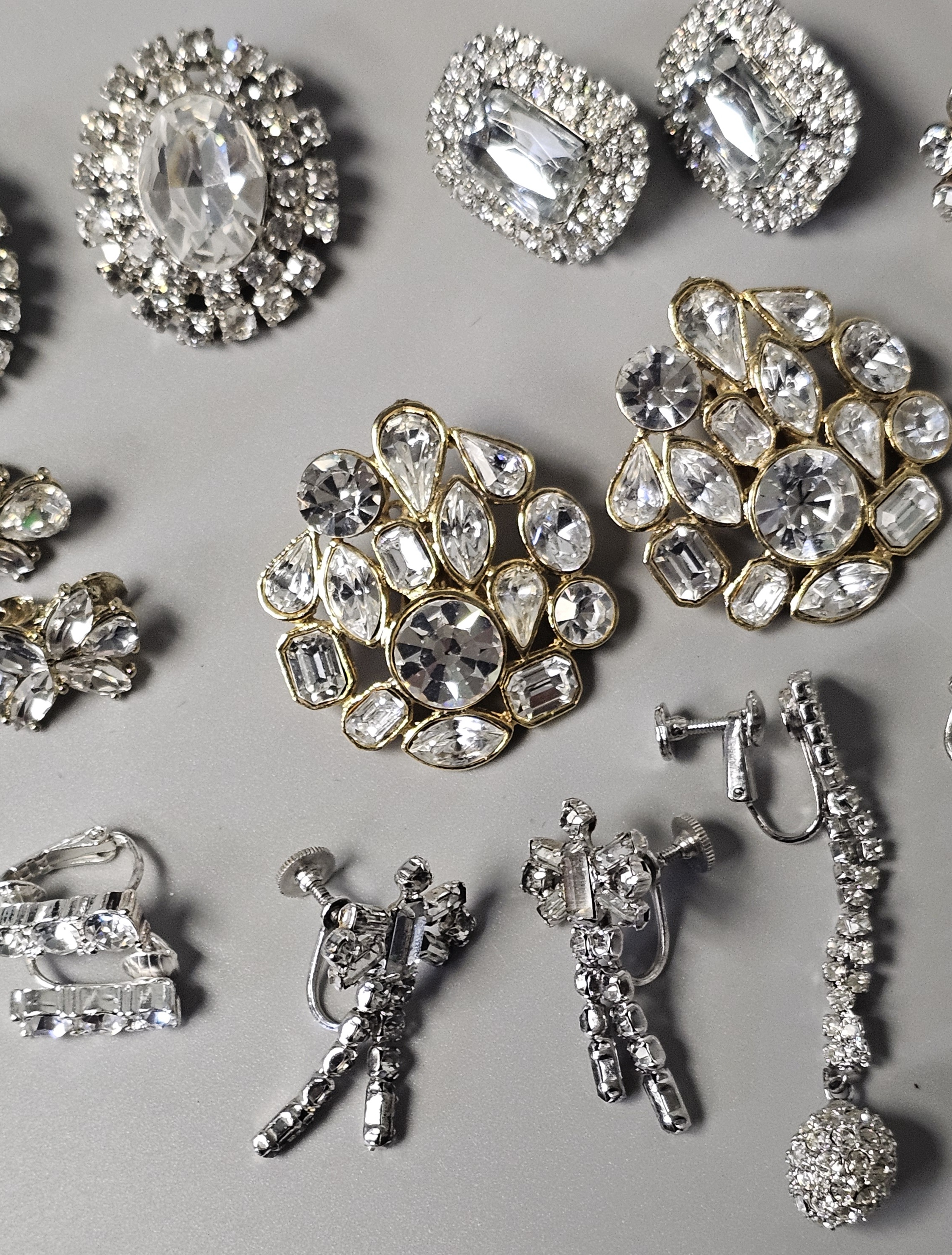 Collection of Vintage Rhinestone Earrings