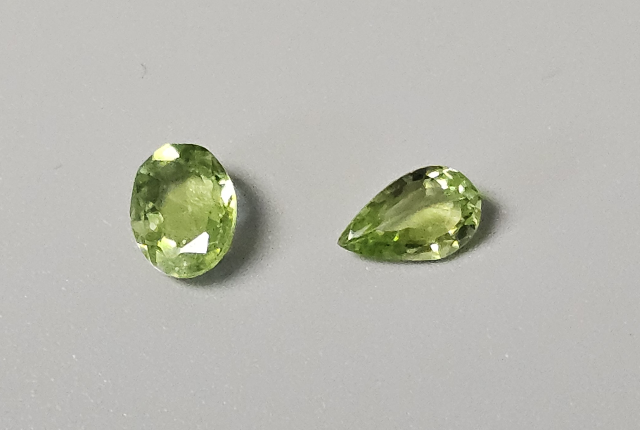 Two Loose Faceted Peridot Gemstones