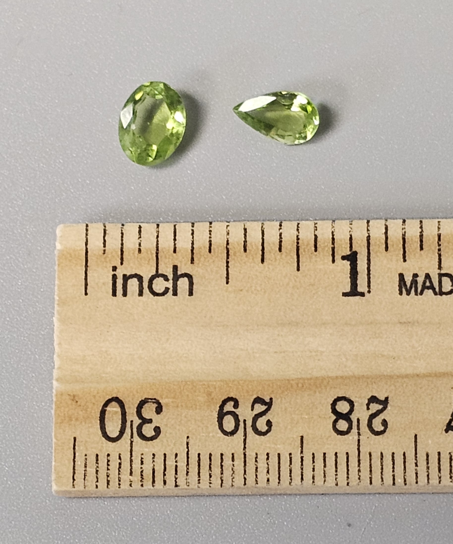 Two Loose Faceted Peridot Gemstones