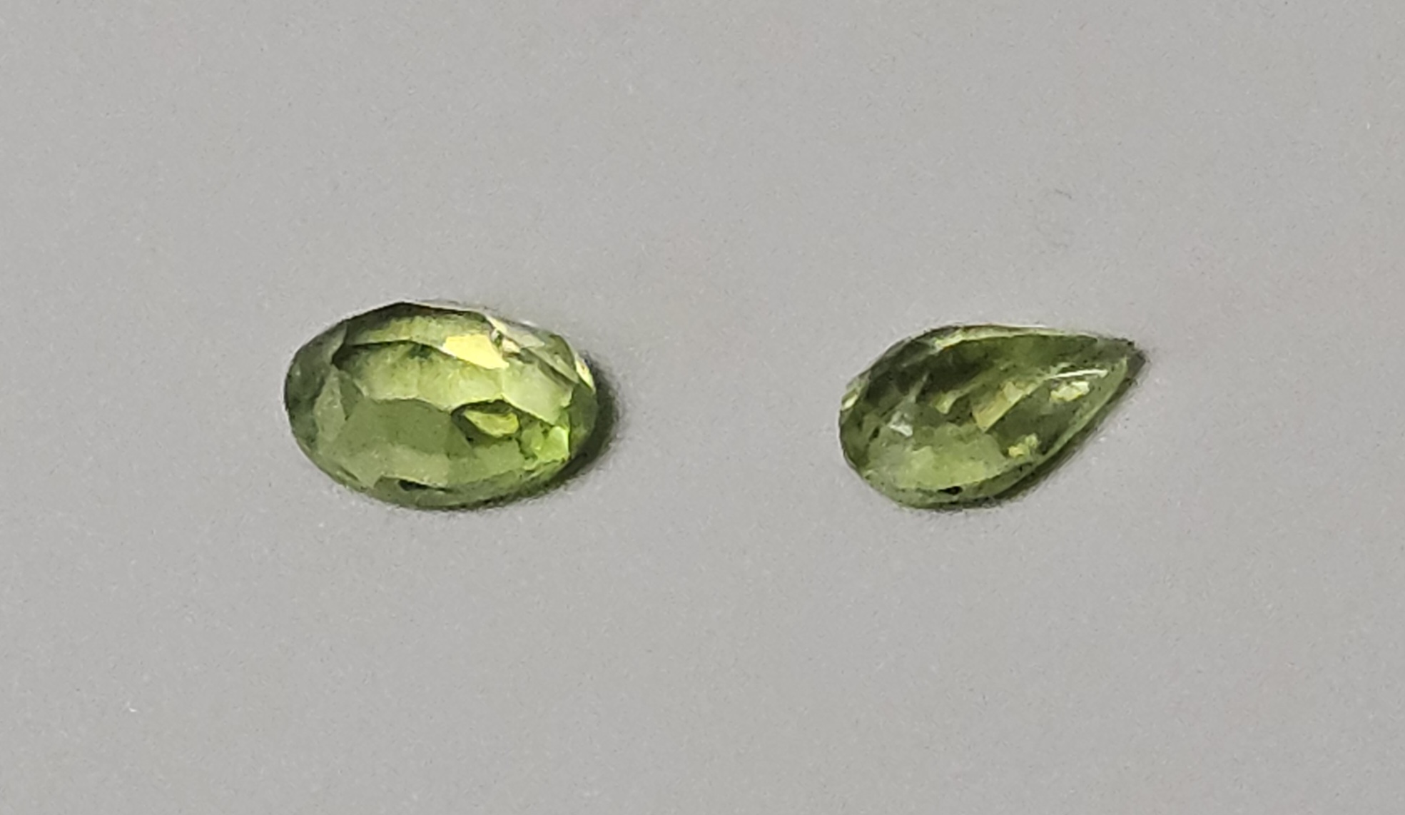 Two Loose Faceted Peridot Gemstones