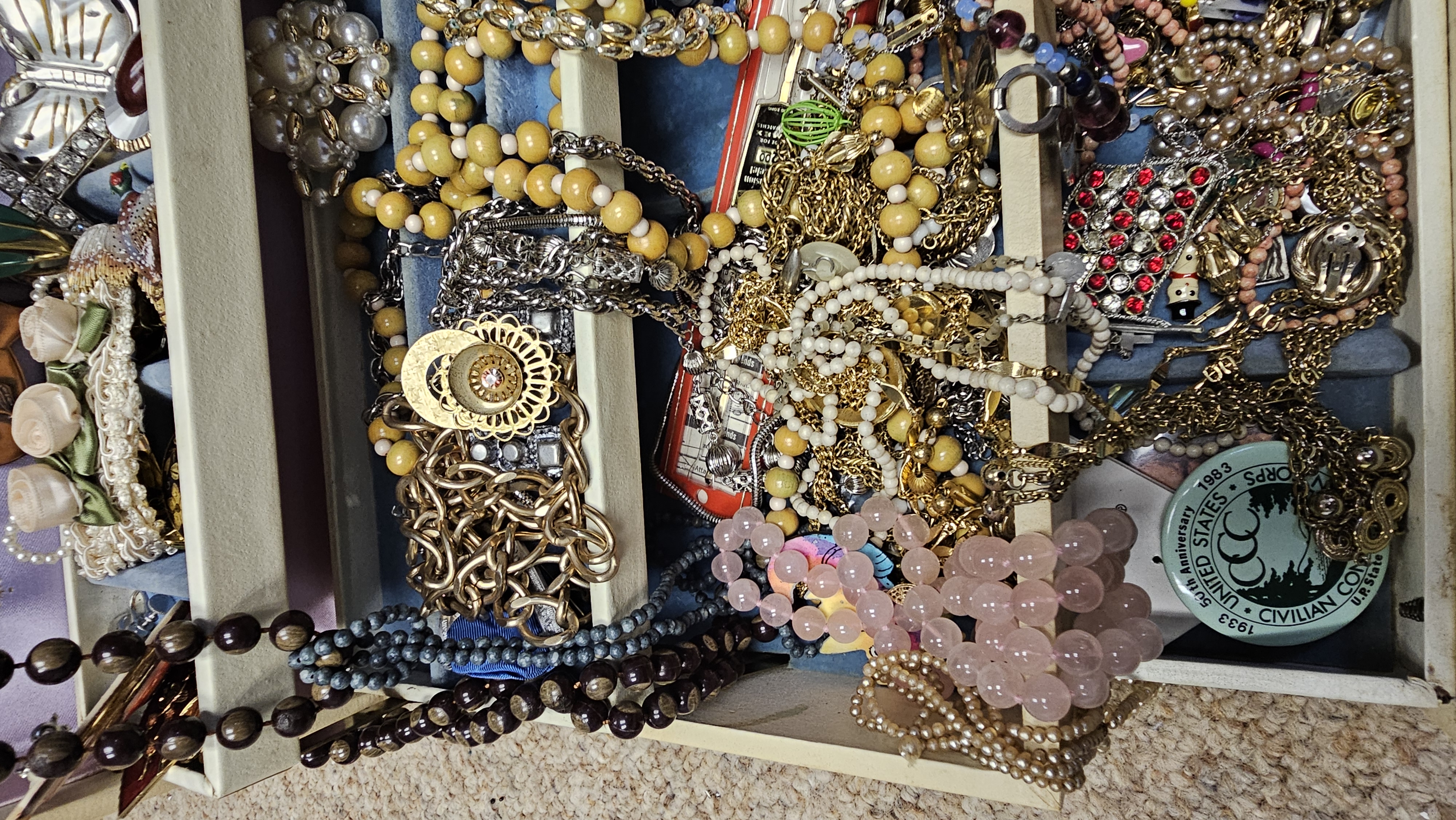Assorted Vintage Costume Jewelry and Pins
