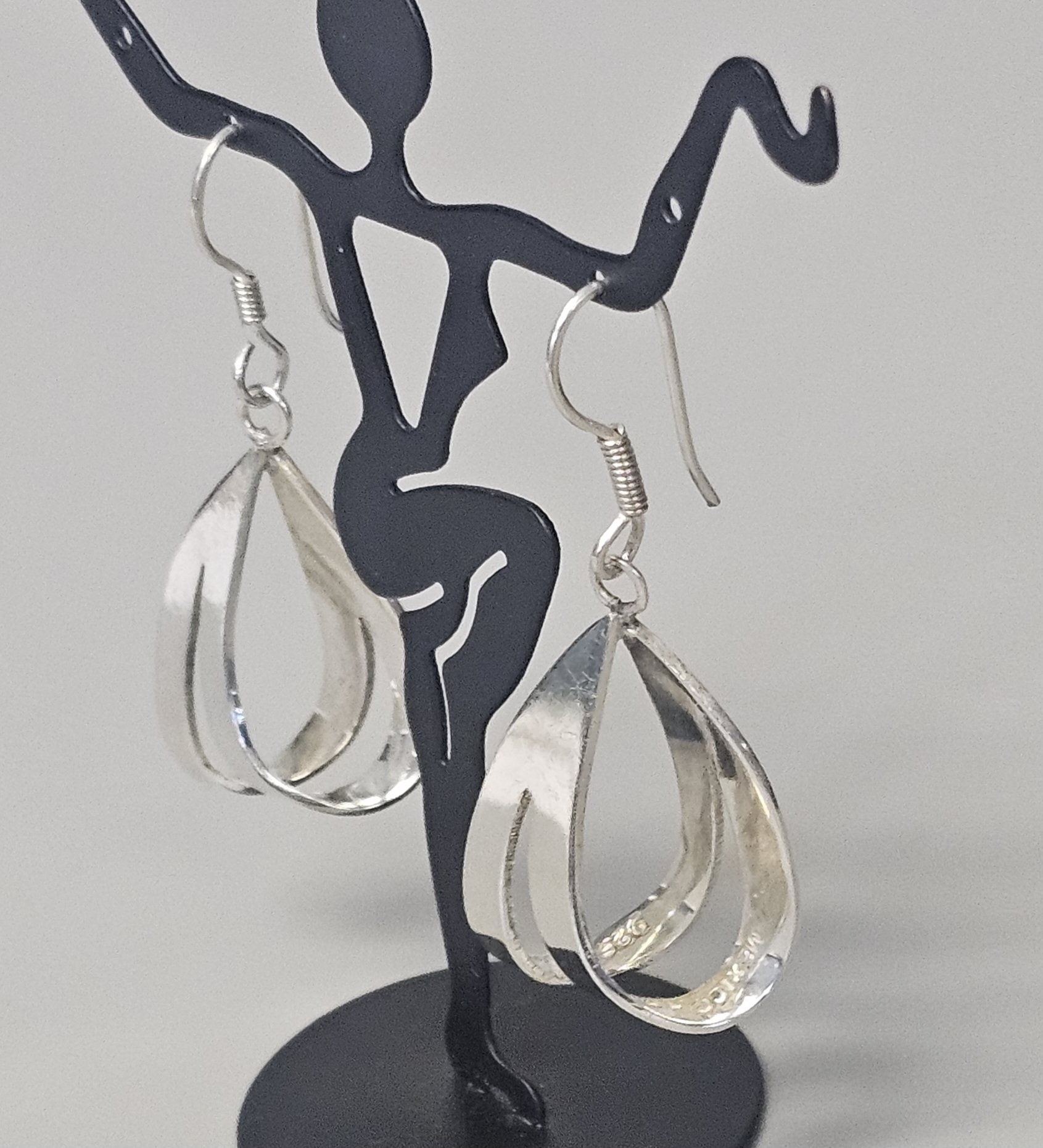 Mexican Sterling Silver Drop Earrings 9.7 Grams