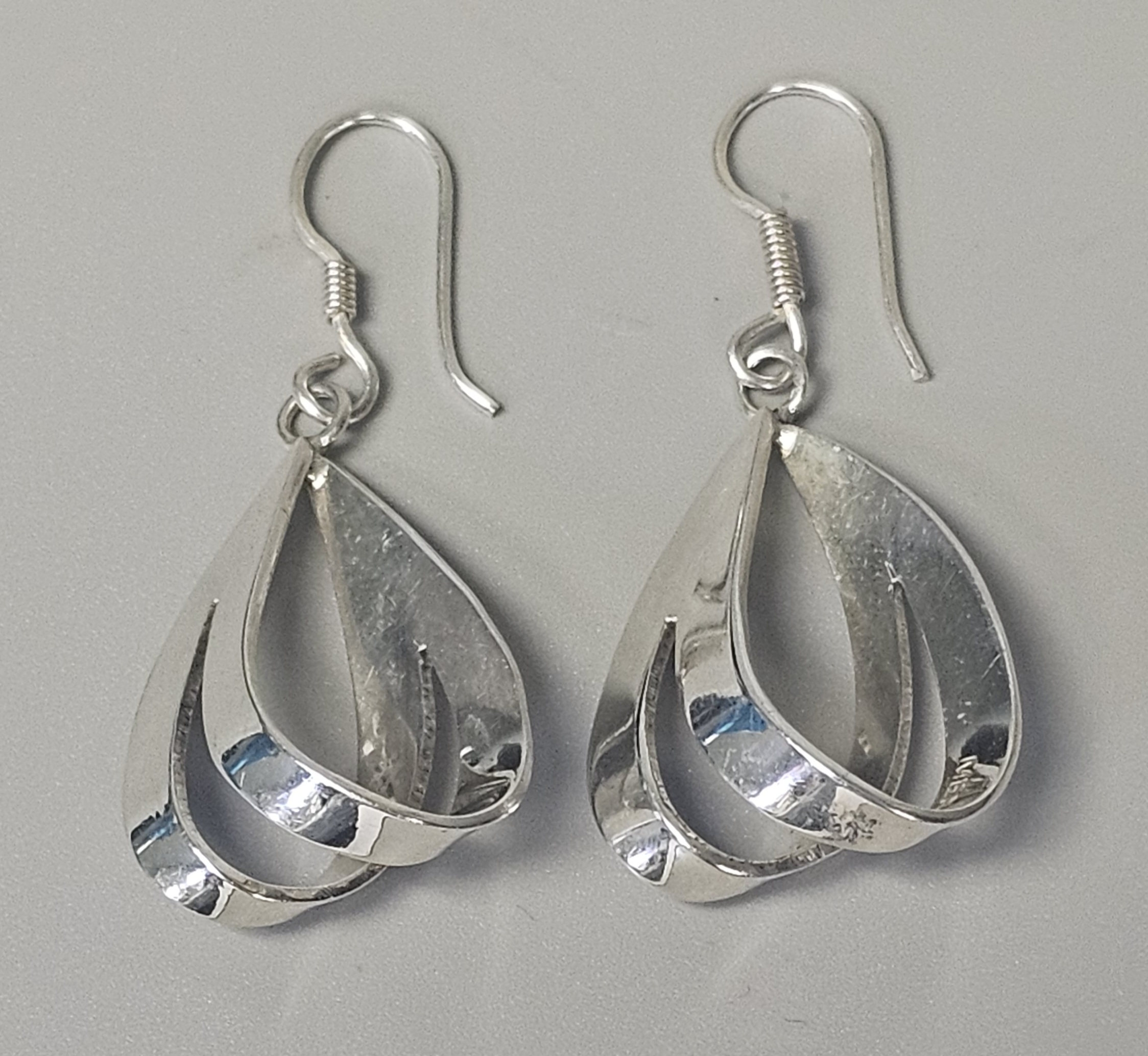 Mexican Sterling Silver Drop Earrings 9.7 Grams