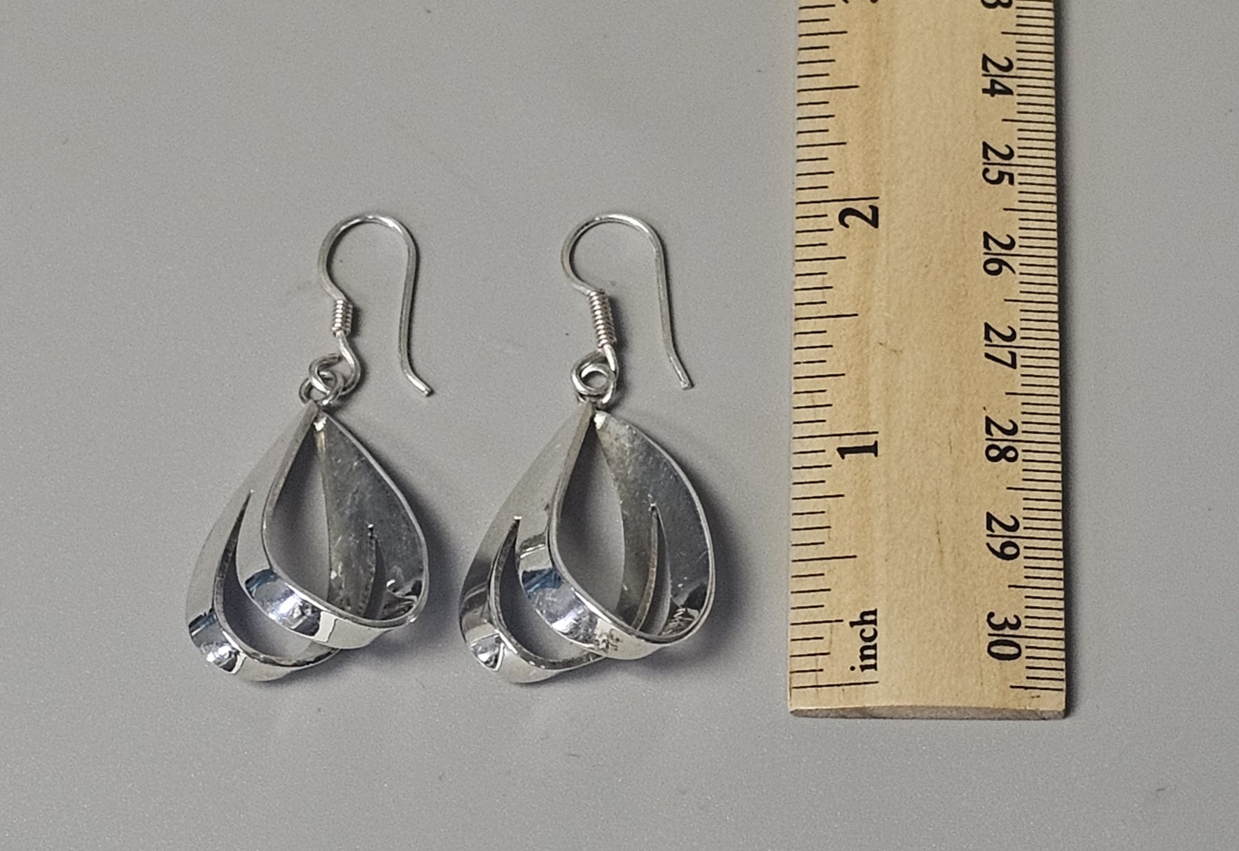 Mexican Sterling Silver Drop Earrings 9.7 Grams