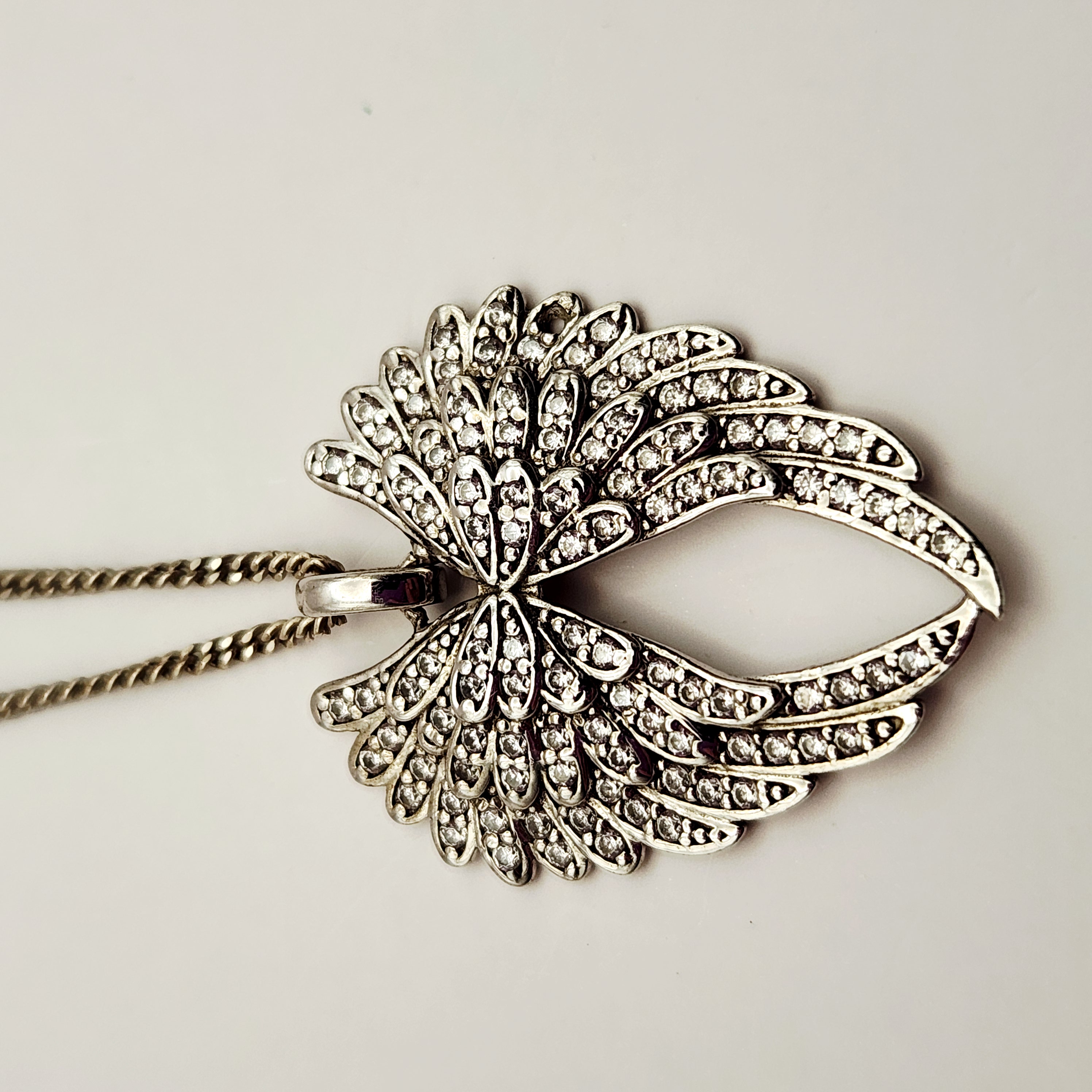 Sterling Angel Wing Necklace 6.8 Grams