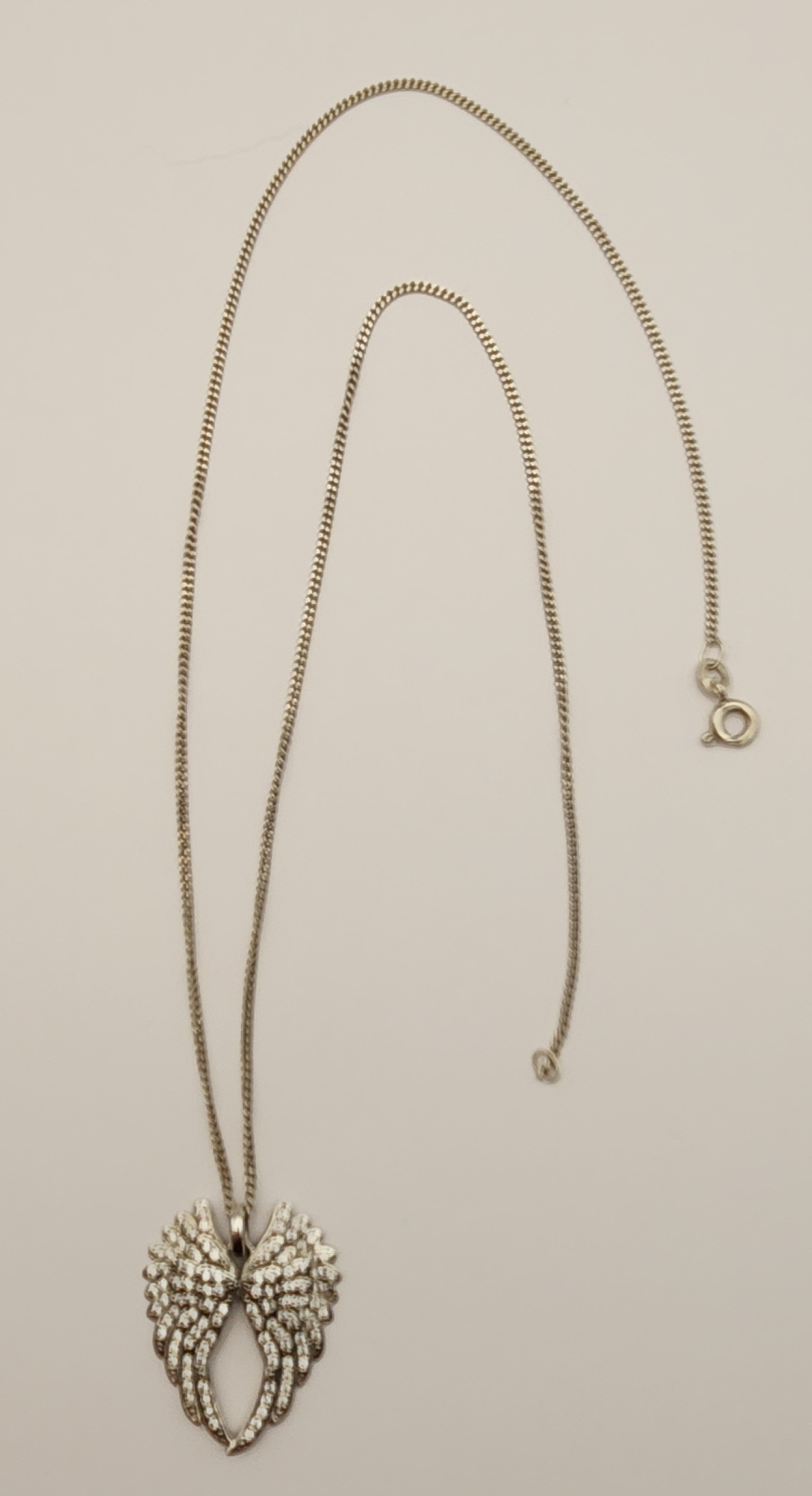 Sterling Angel Wing Necklace 6.8 Grams