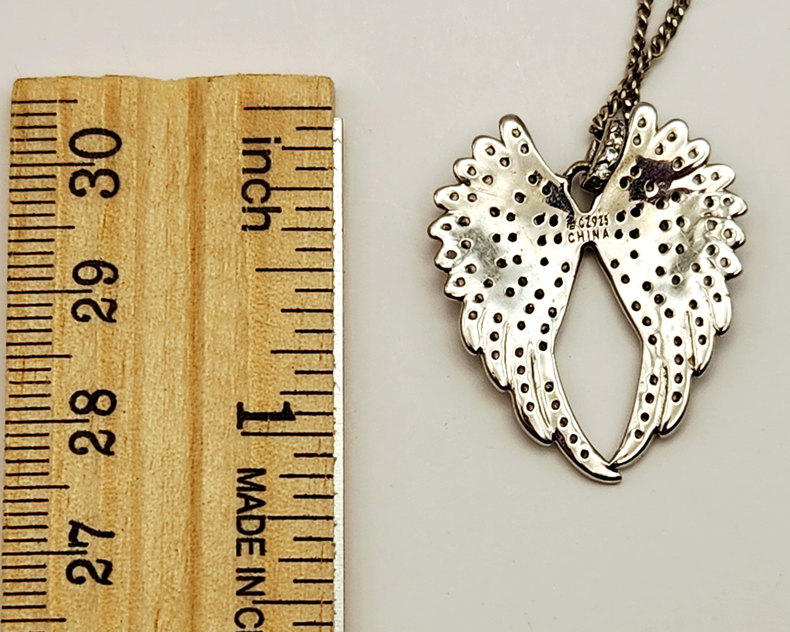 Sterling Angel Wing Necklace 6.8 Grams