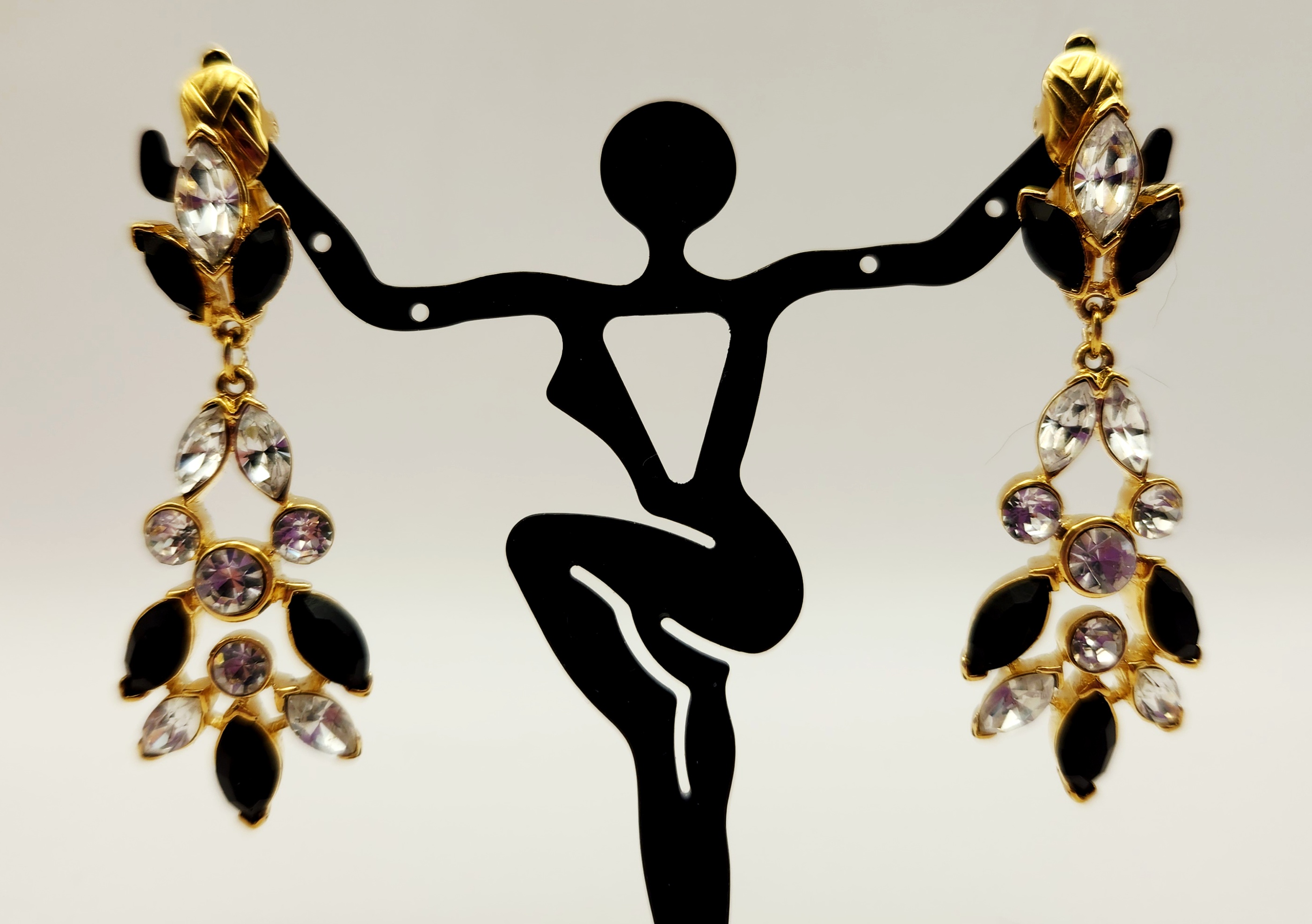 Crown Trifari Chandelier Clip Earrings