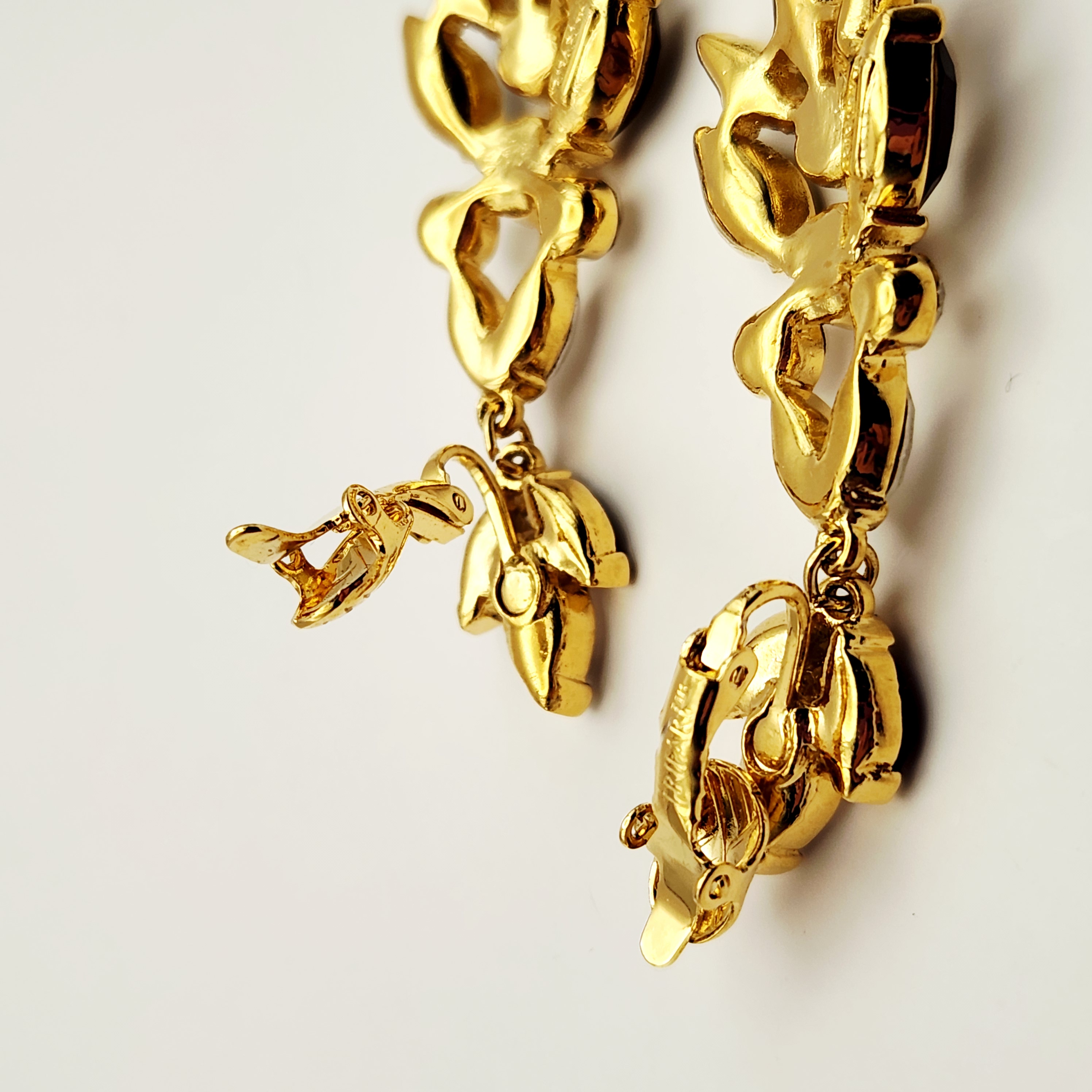 Crown Trifari Chandelier Clip Earrings