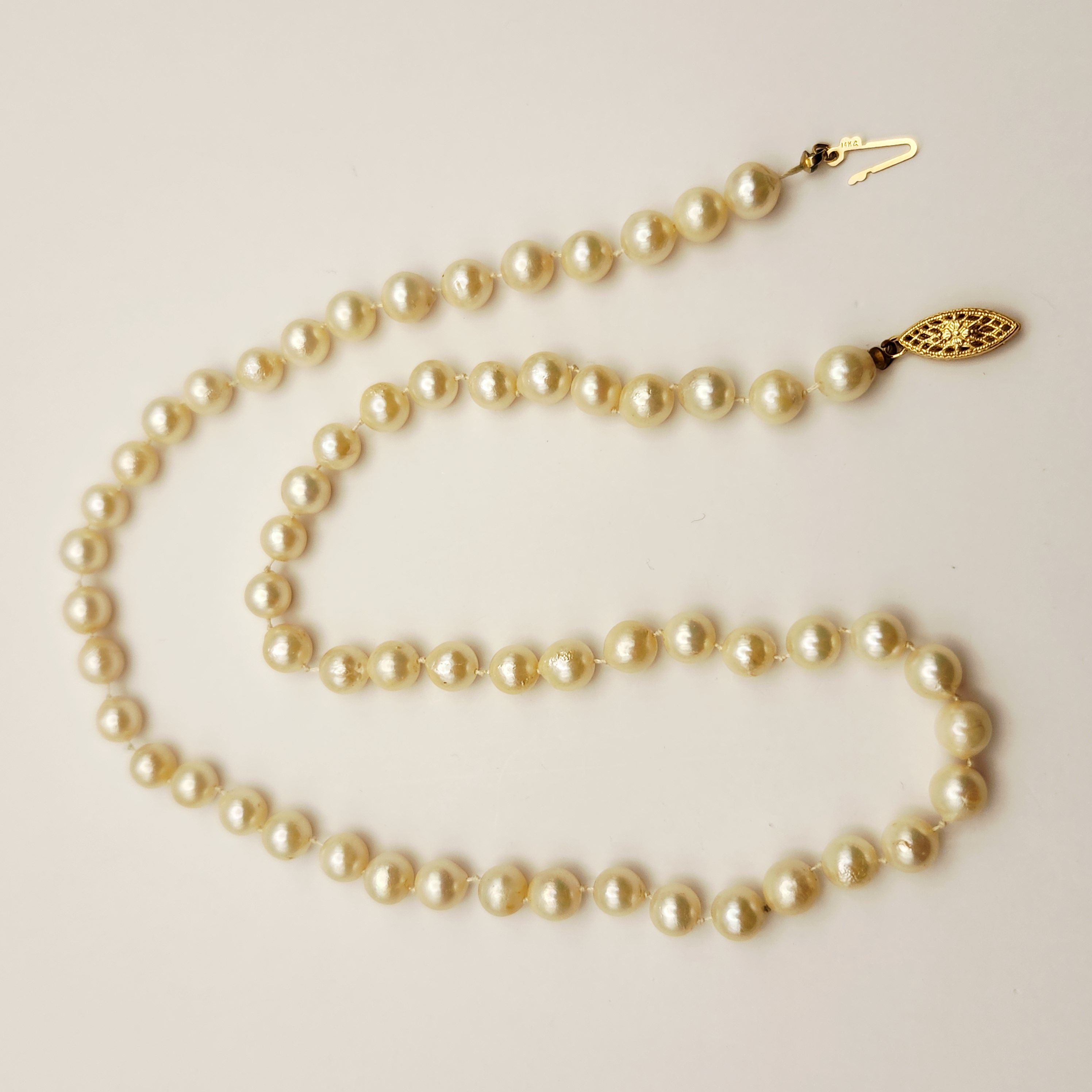 14K Clasp Pearl Necklace