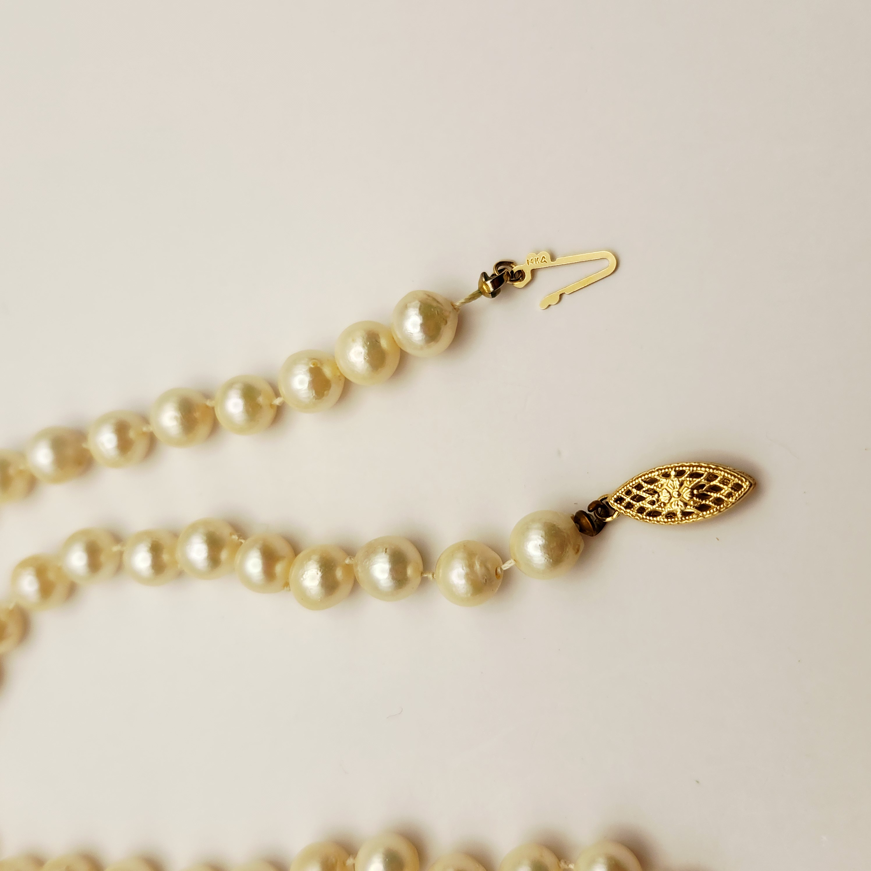 14K Clasp Pearl Necklace