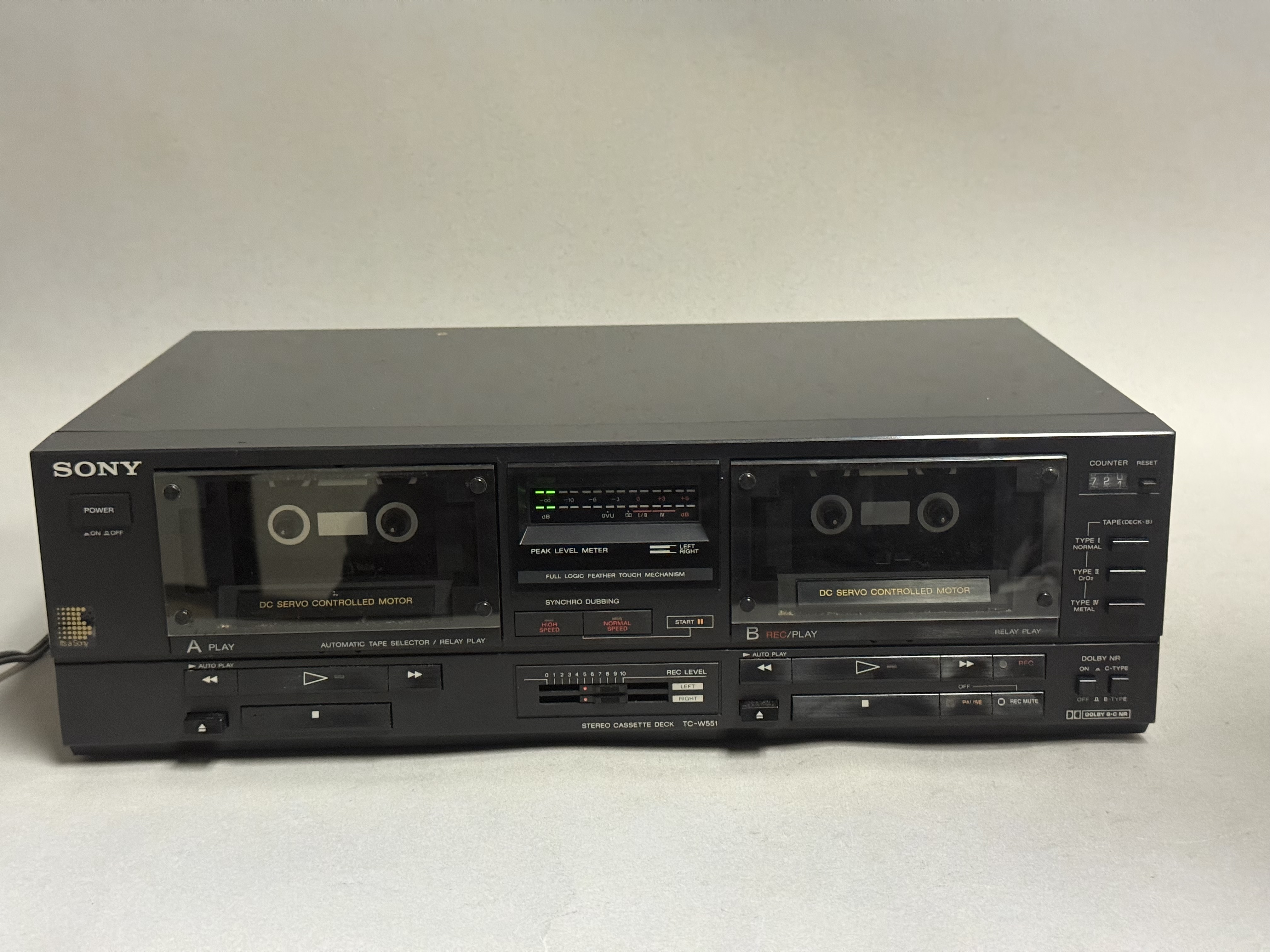 Sony TC-W551 Stereo Double Cassette Deck