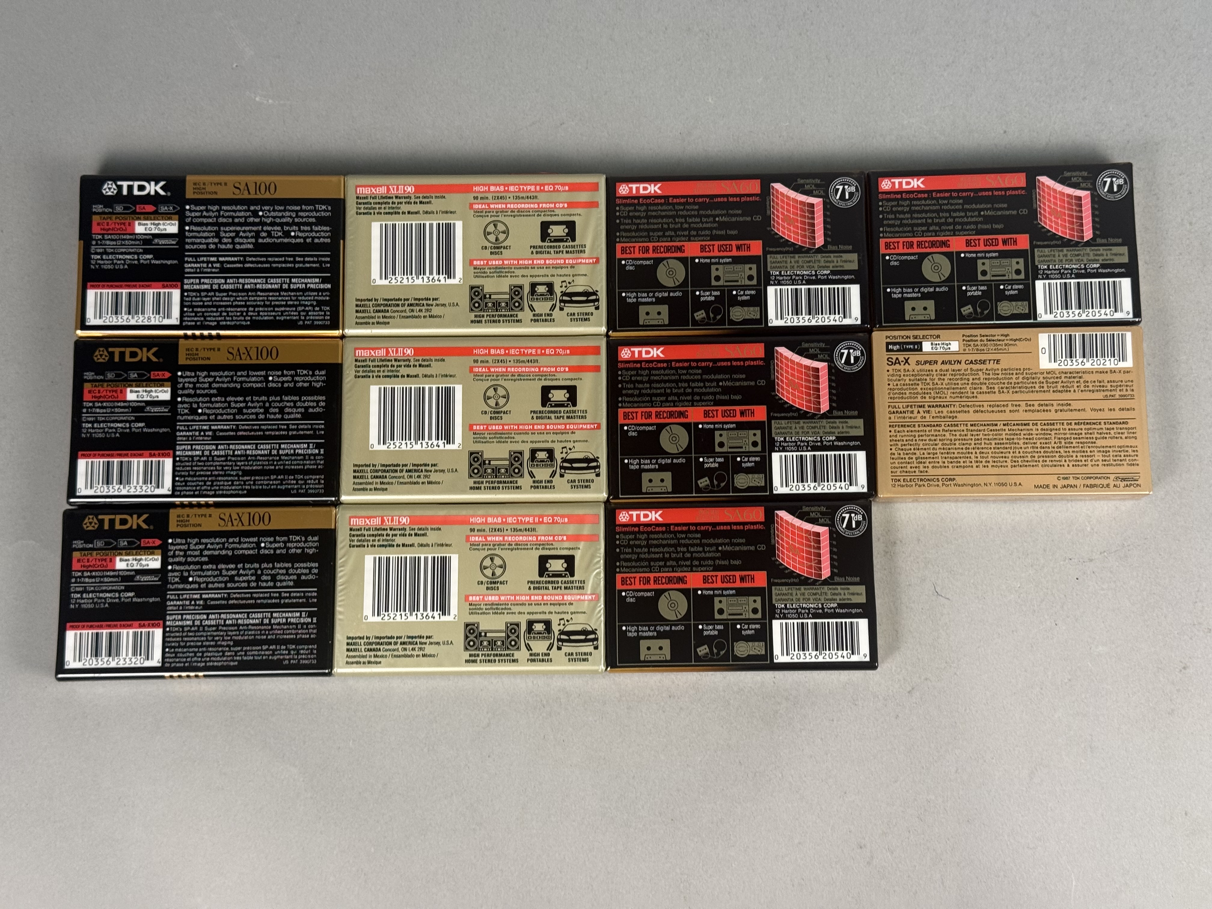 10 TDK & Maxell Type II Blank Audio Cassettes