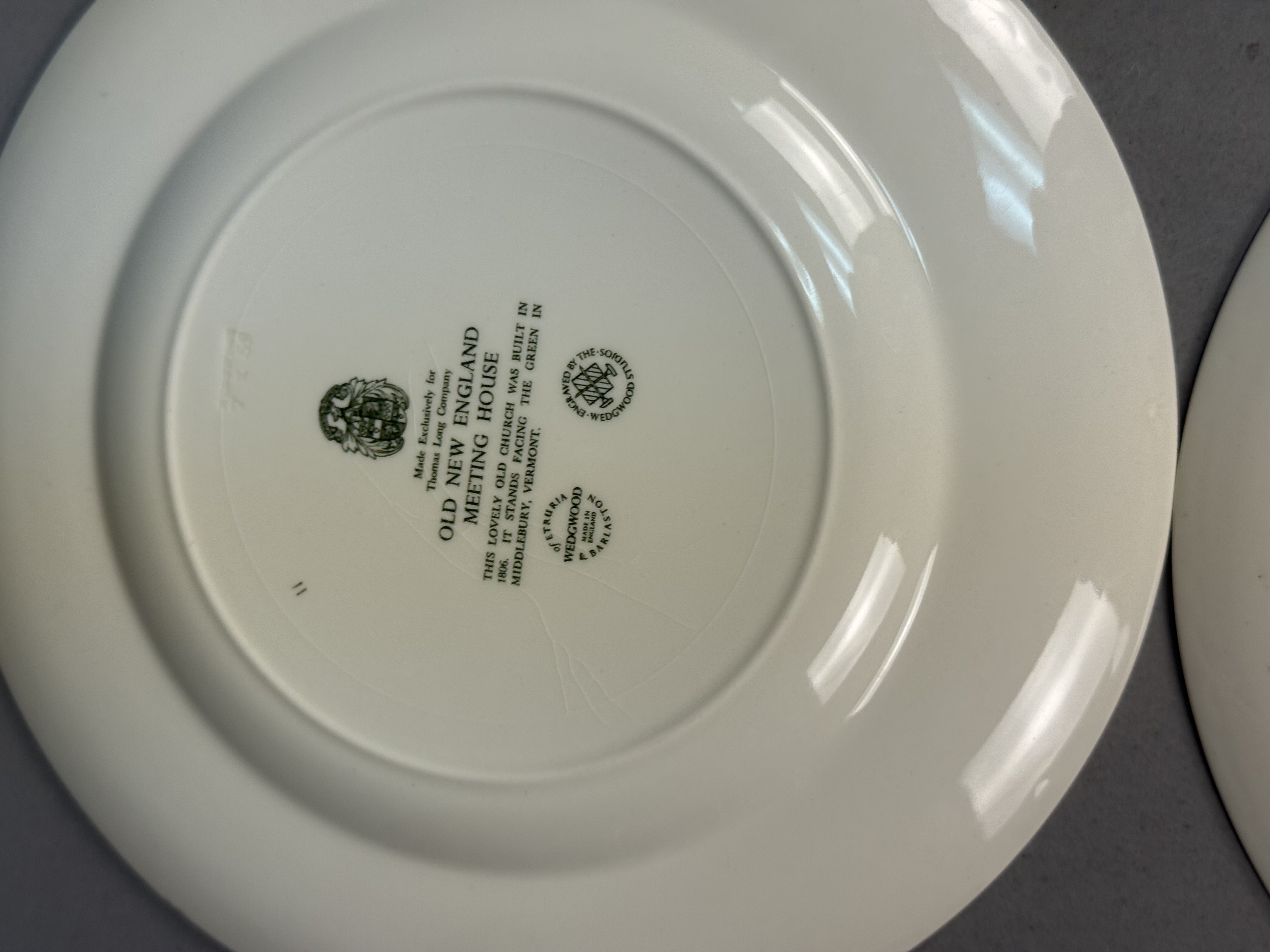 4 Wedgwood Old New England Green Plates