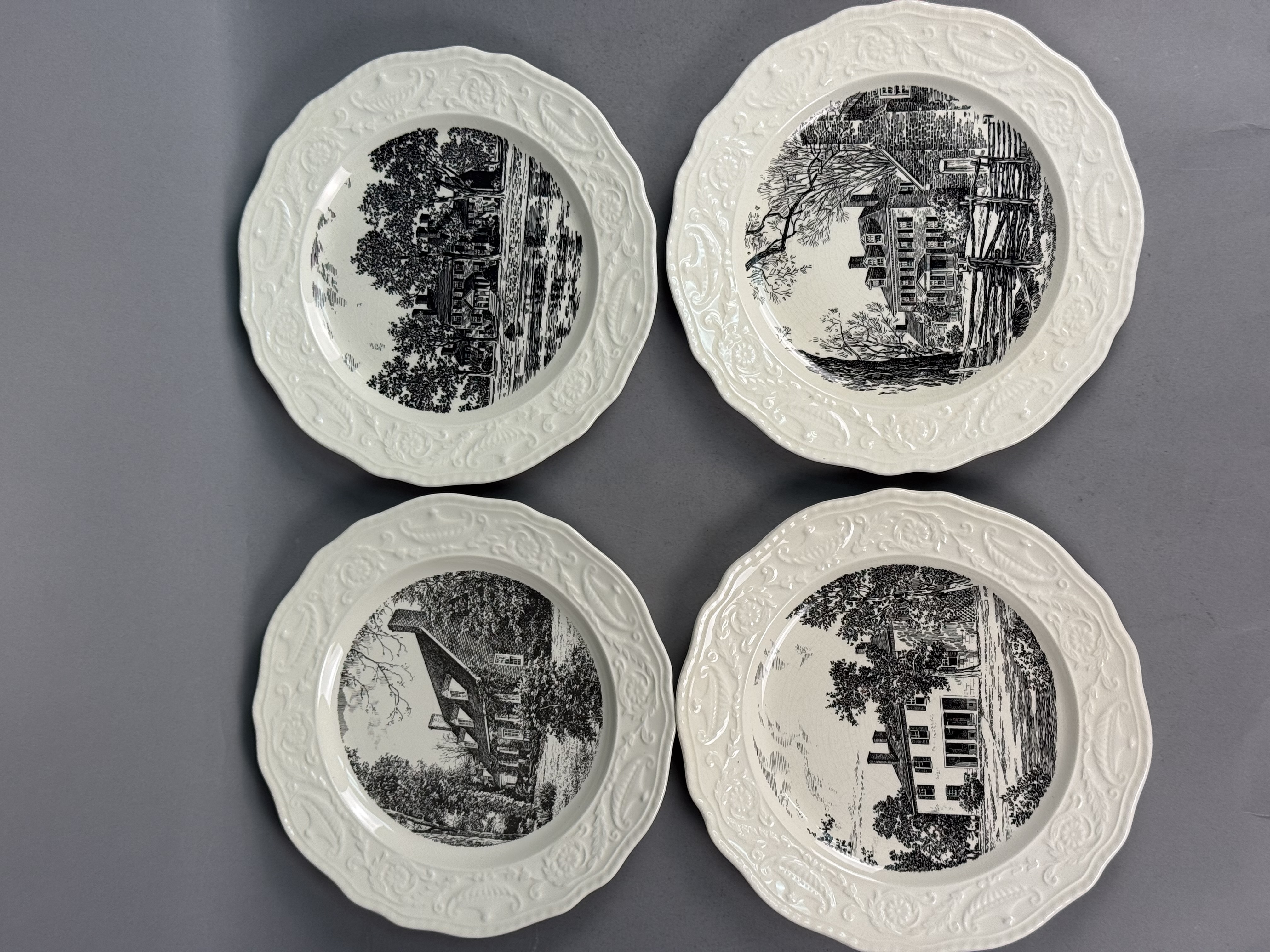 Steubenville Adam Antique Earthenware Memory Plates