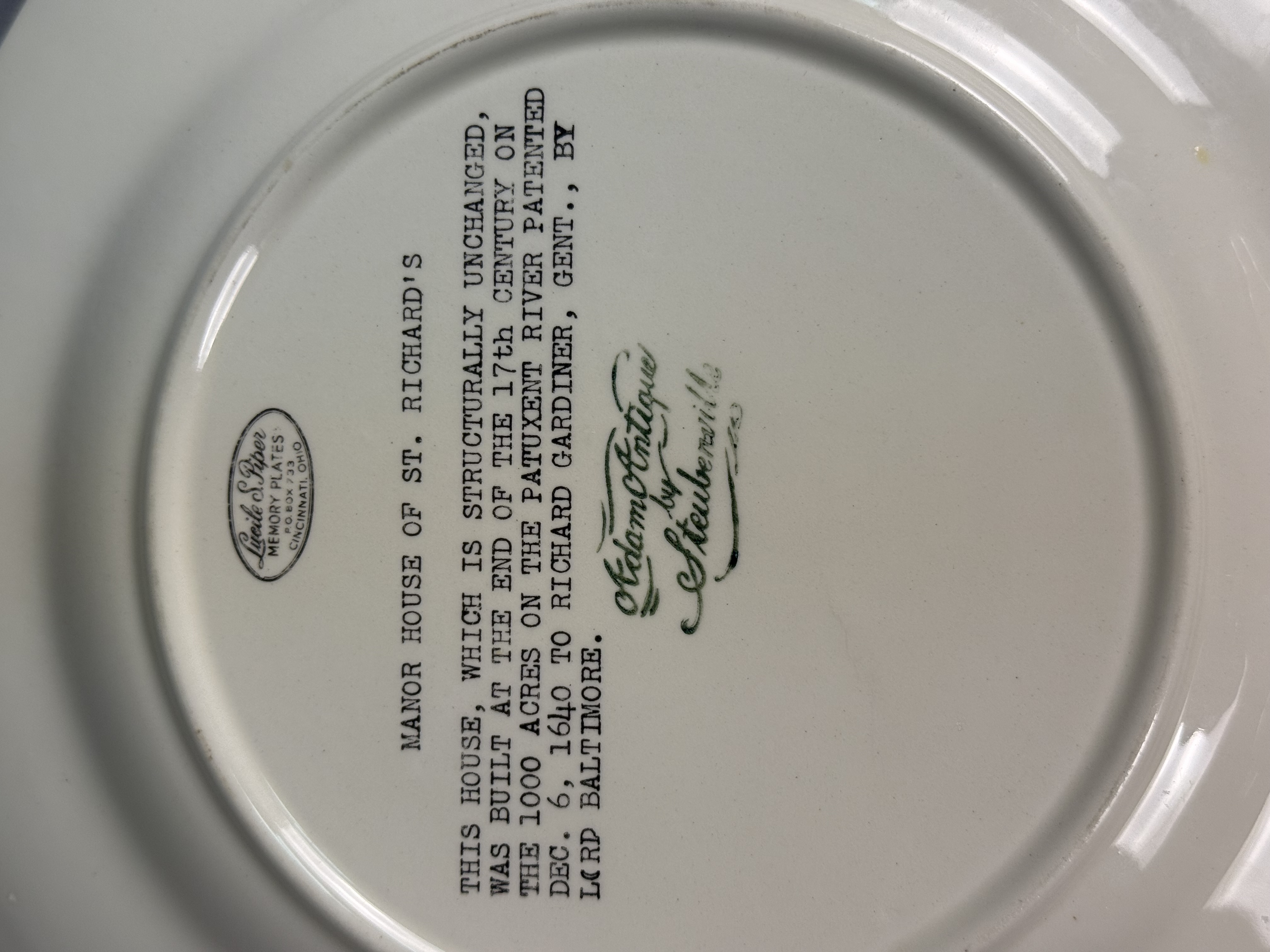 Steubenville Adam Antique Earthenware Memory Plates