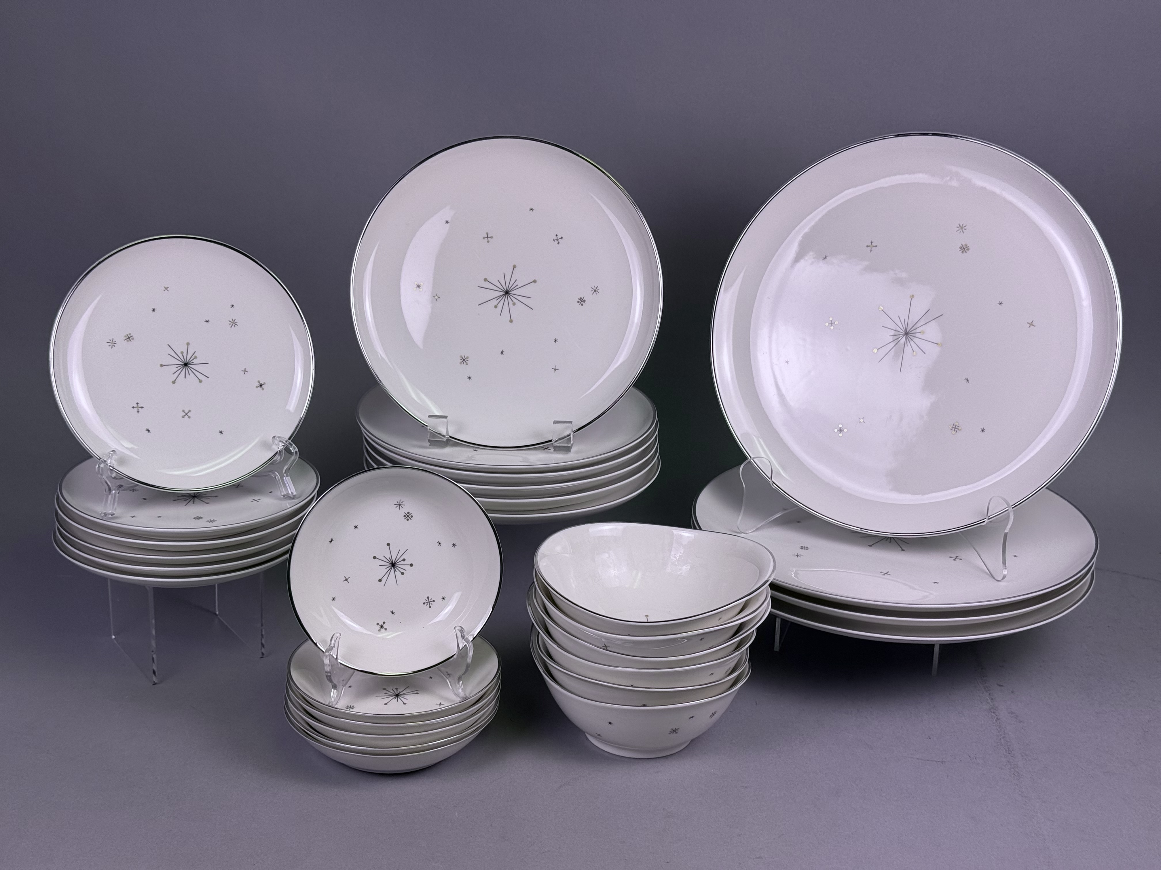 35pc Atomic Starburst Porcelain Dinnerware