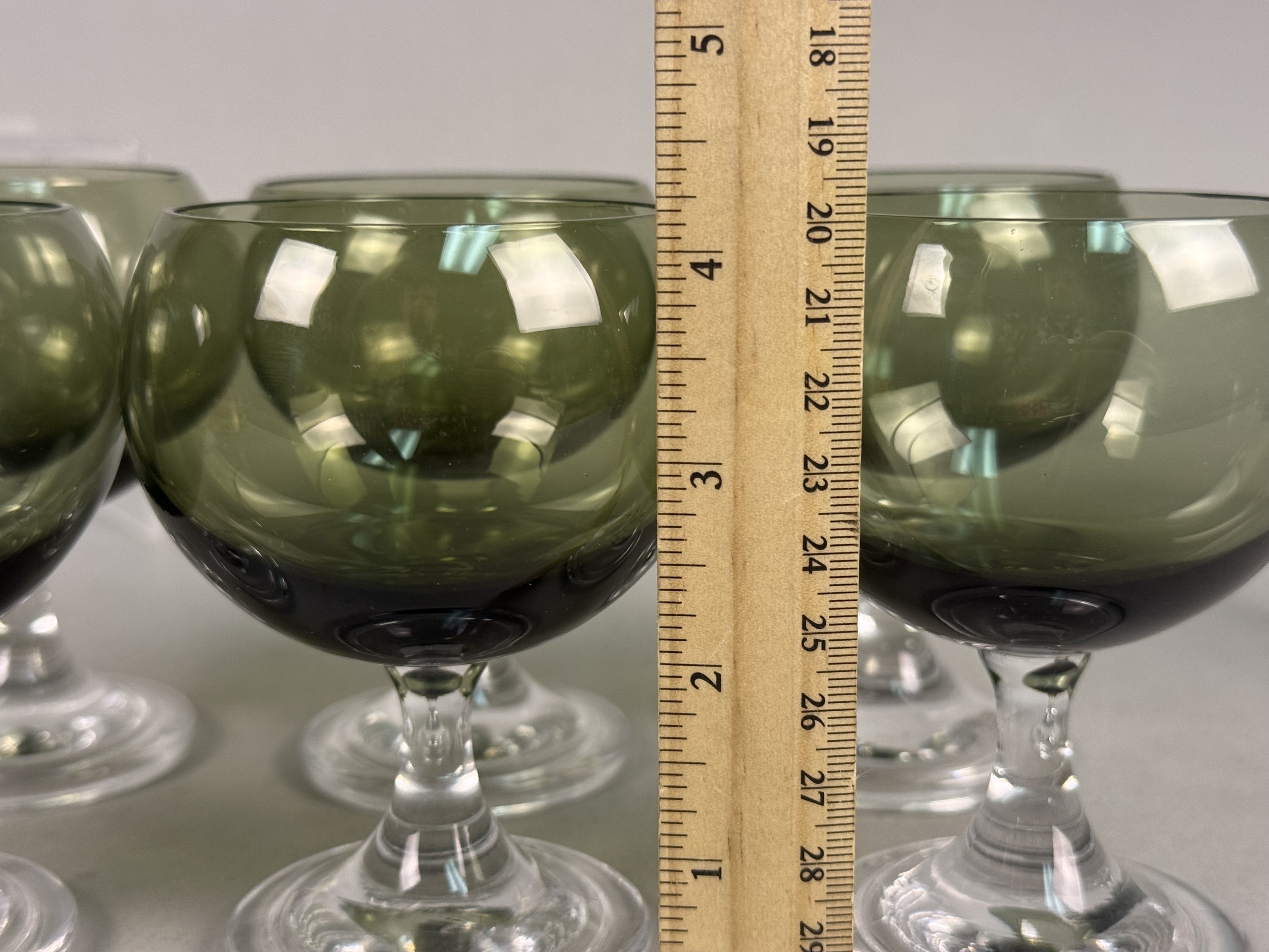 Fostoria Smoke Green Glass Goblets